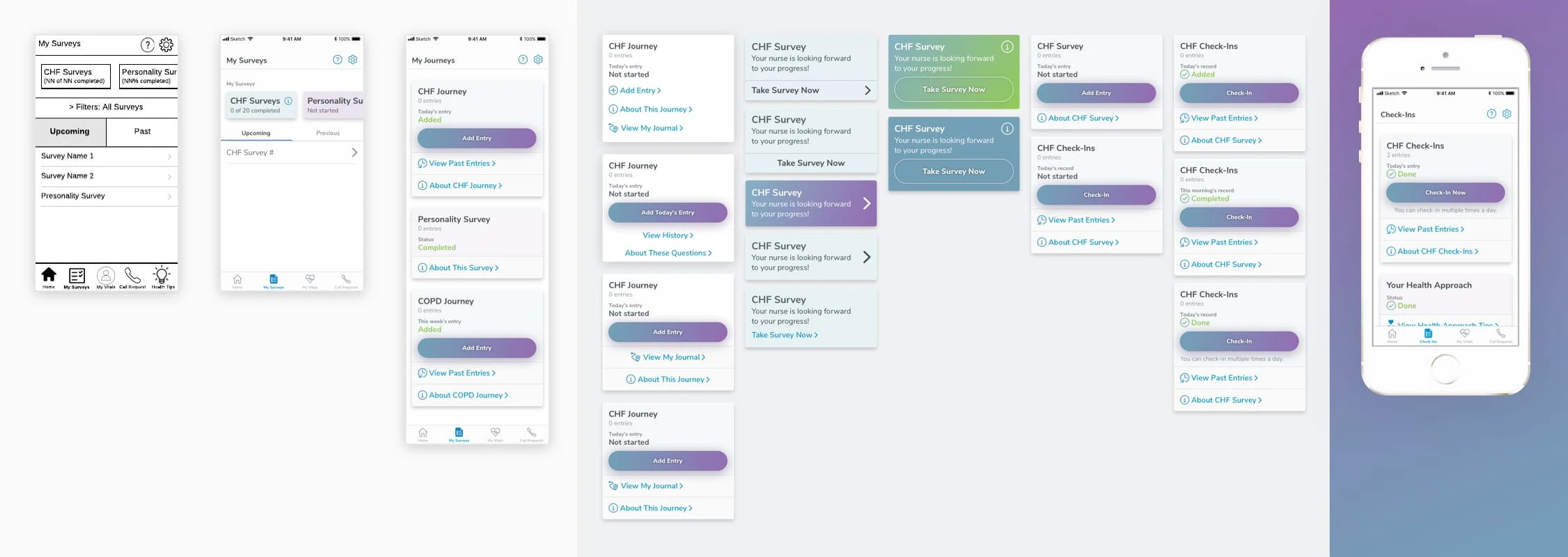 UI design iterations