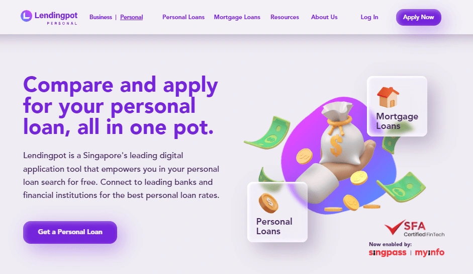 Lendingpot Hero section on Webflow Website