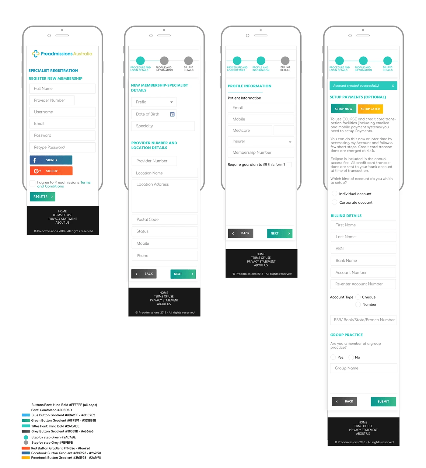 Specialist Registration - Mobile View