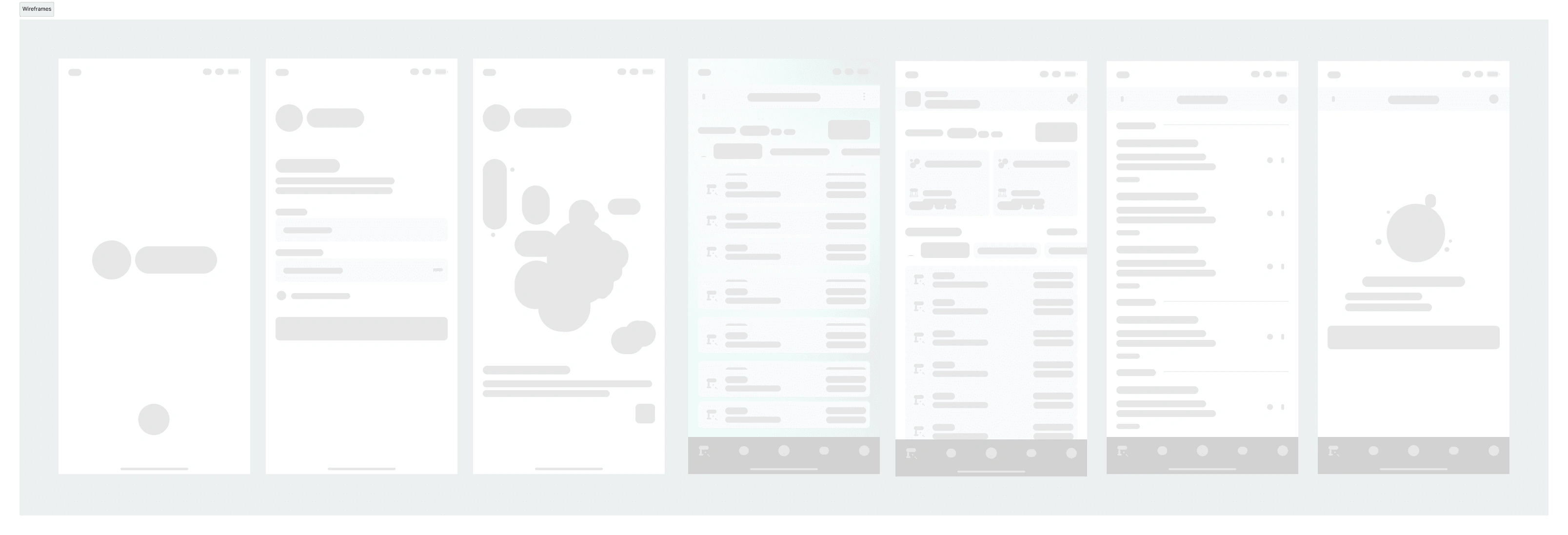 Fews of the early wireframes sketches