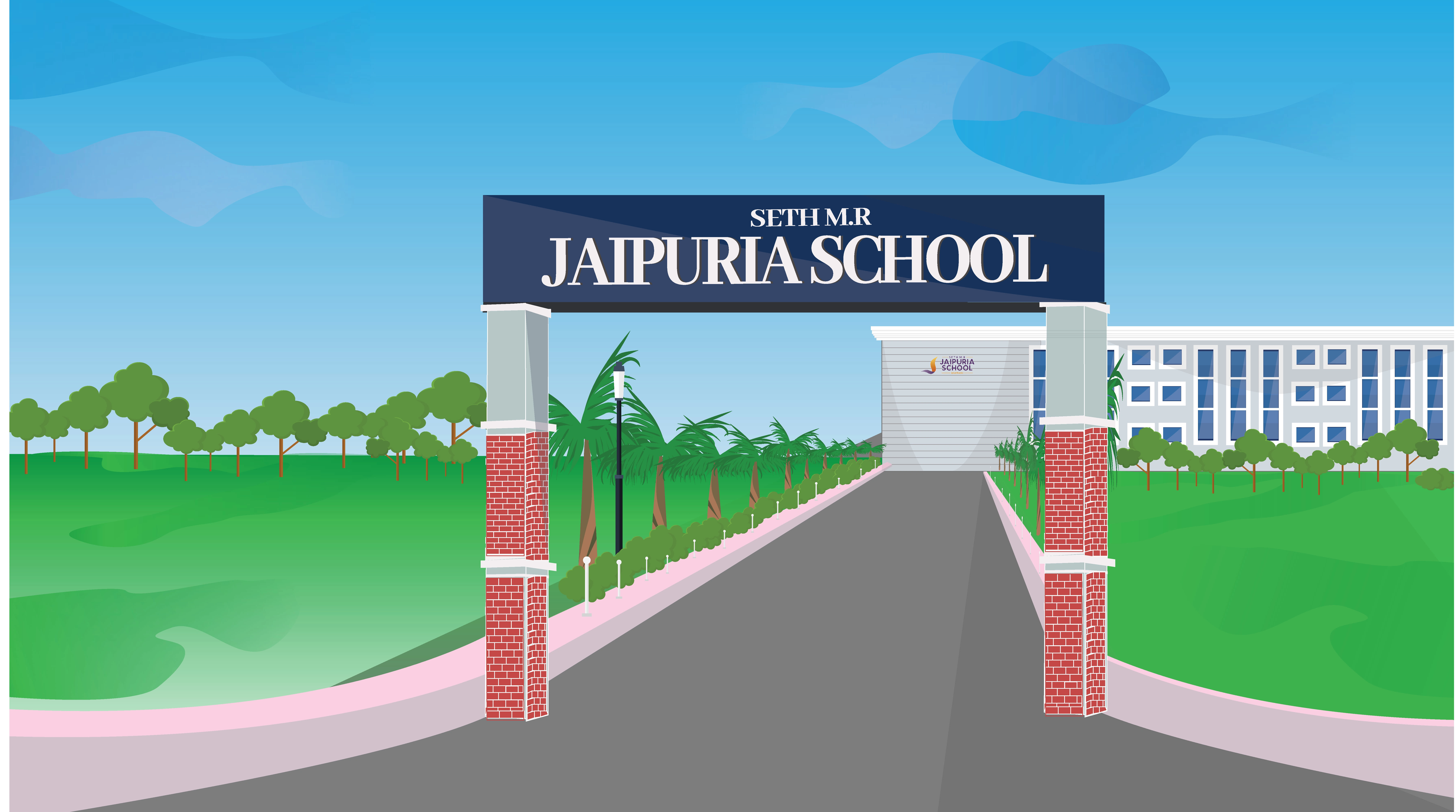 school illustration made for motion graphics video for annual day