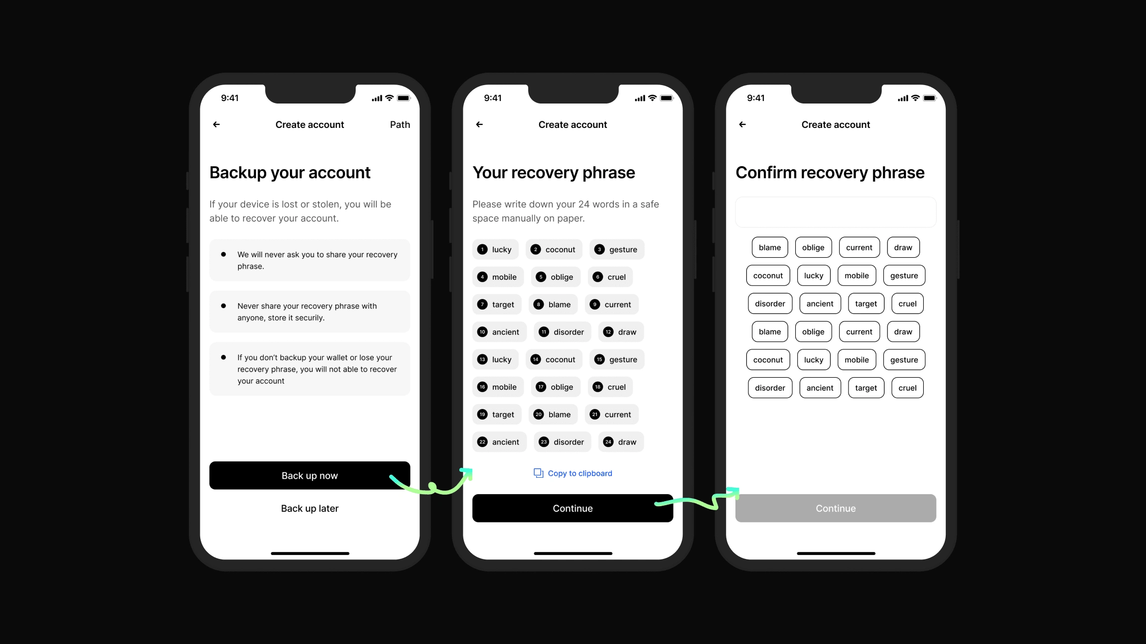 Securing your wallet (flow)