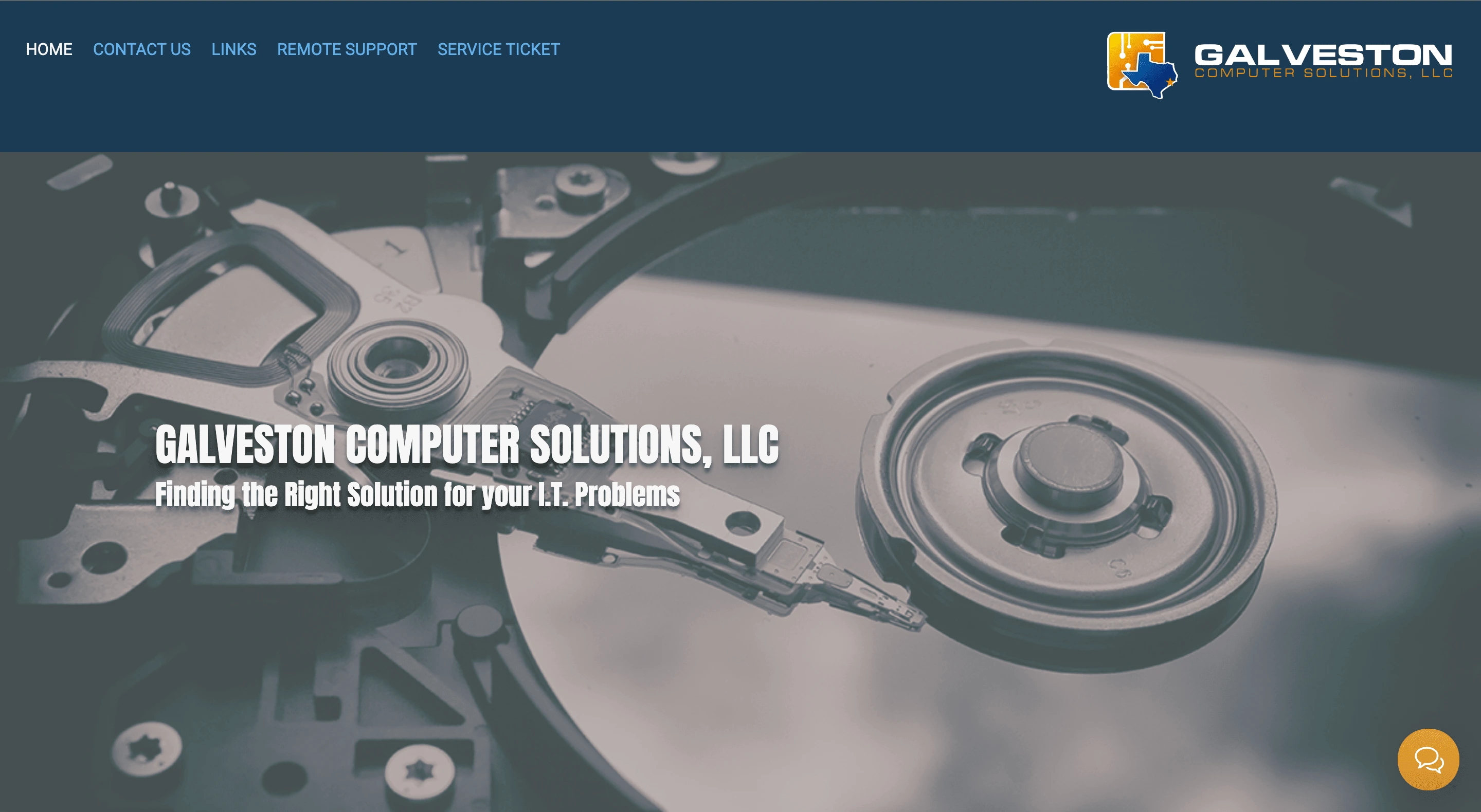 Image of the Landing Page of Galvestion Computer Solutions, LLC