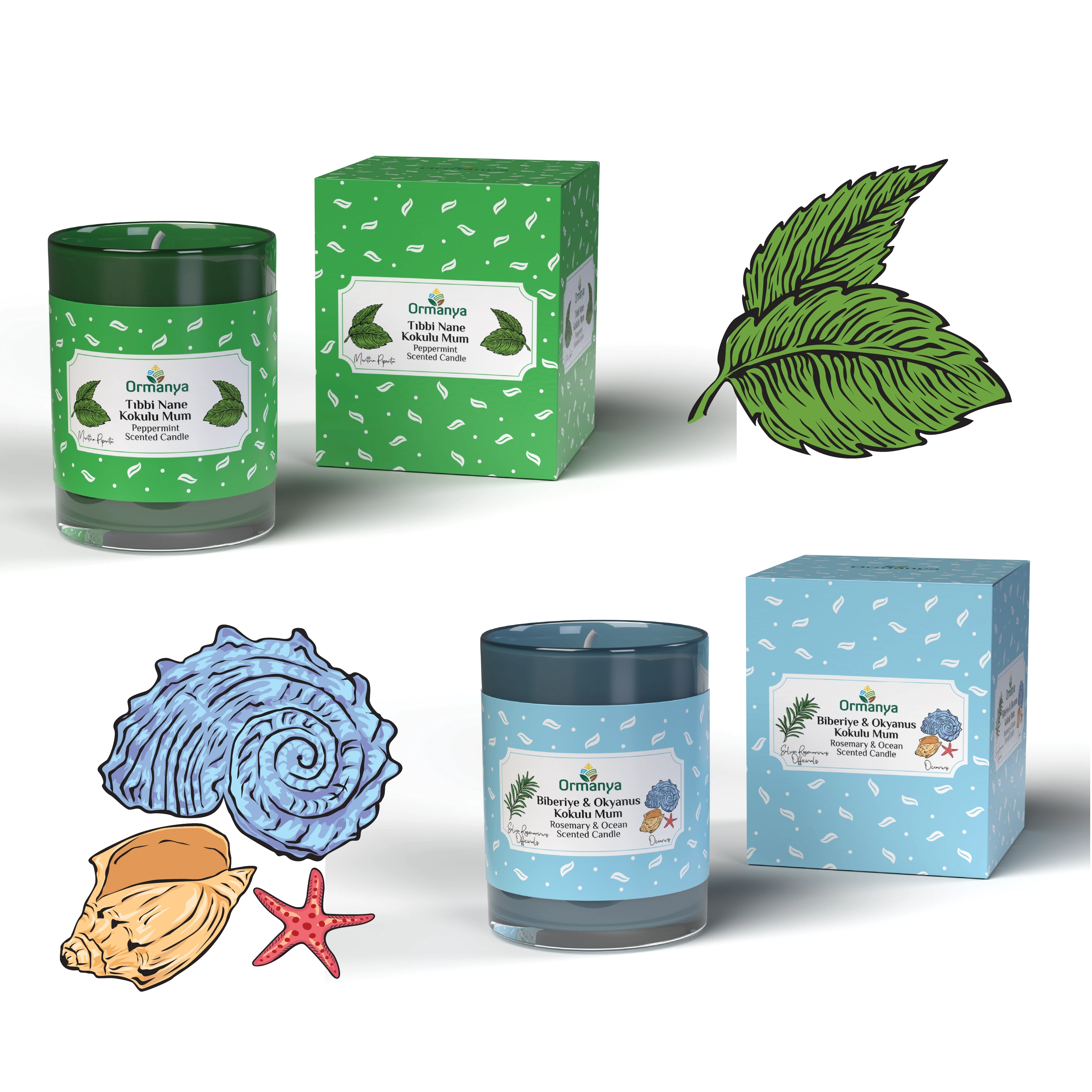 Illustration and Packaging & Label Designs for Scented Candles