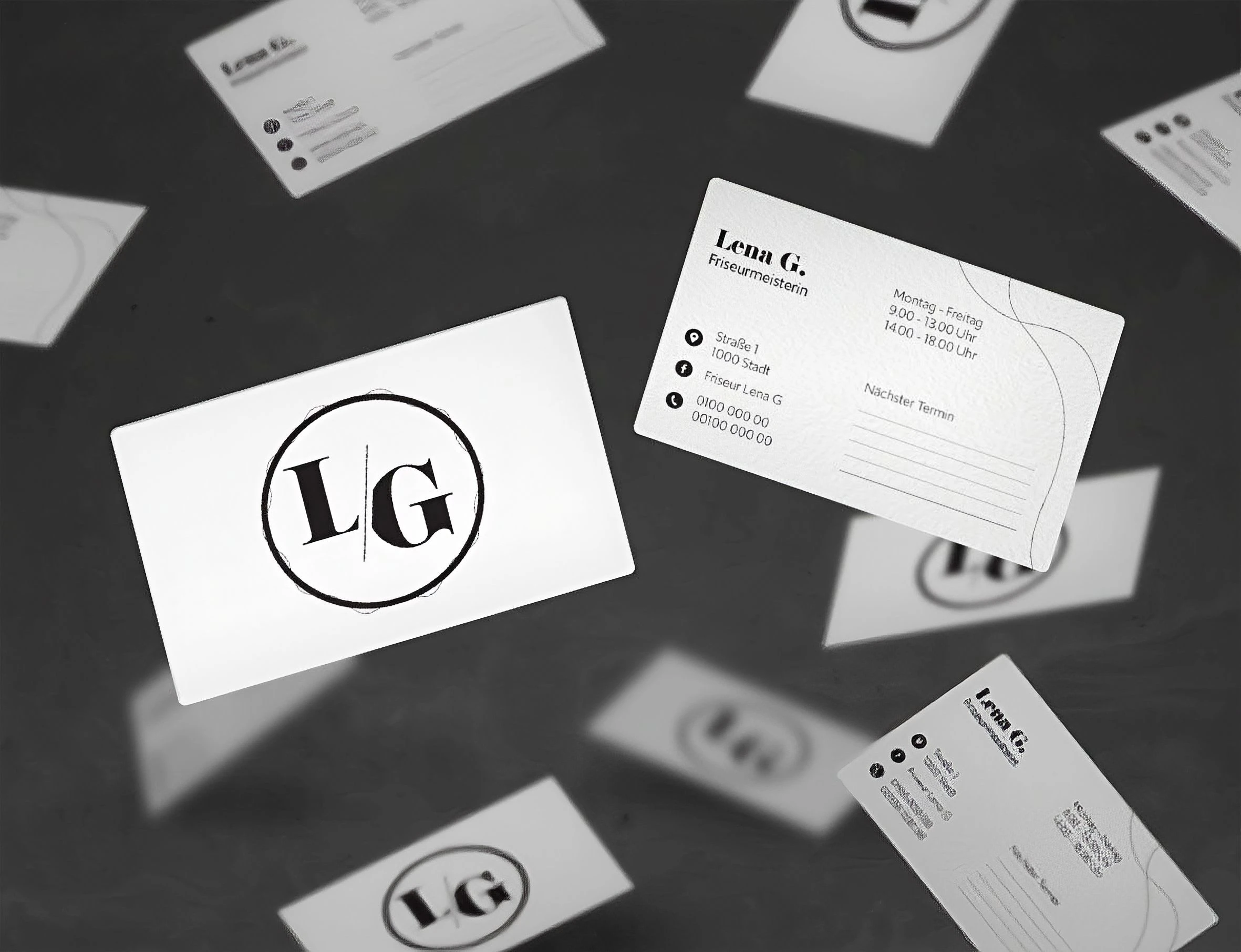 Logo and business cards designed for a hairdresser