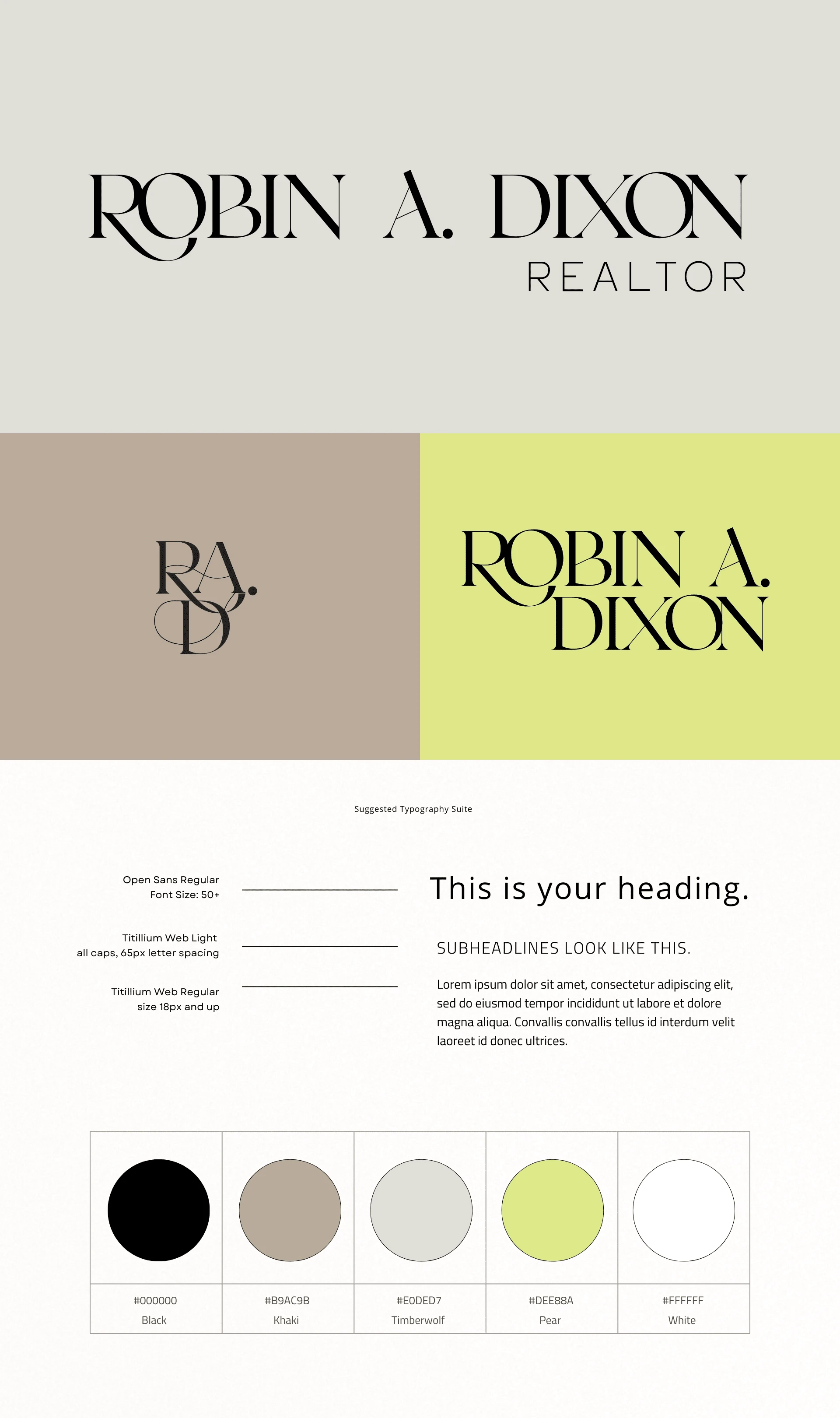 Brand Board - my client selected colors & fonts from a previous project we had created together in the past.