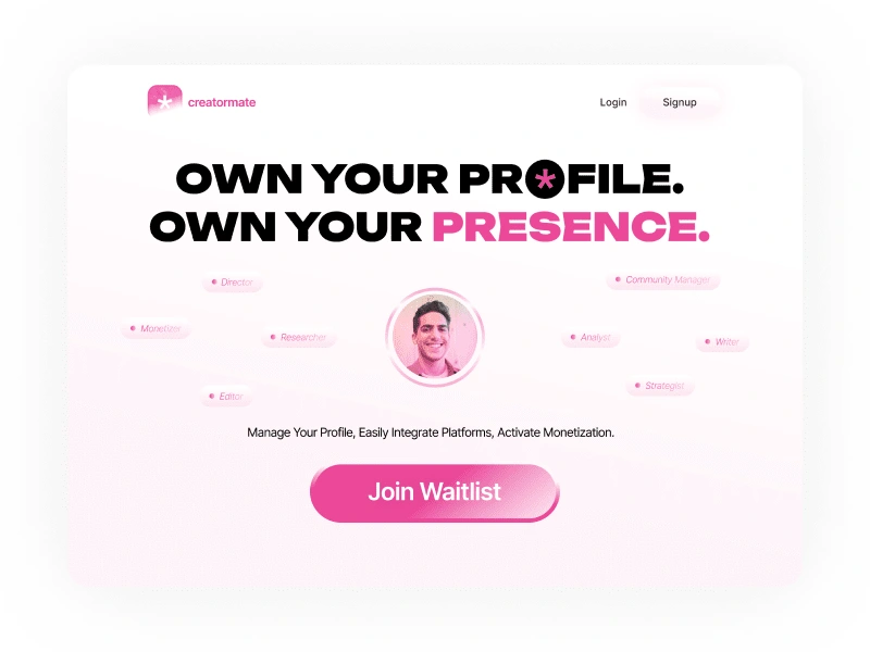 CreatorMate Web Design Concept - Creator Startup