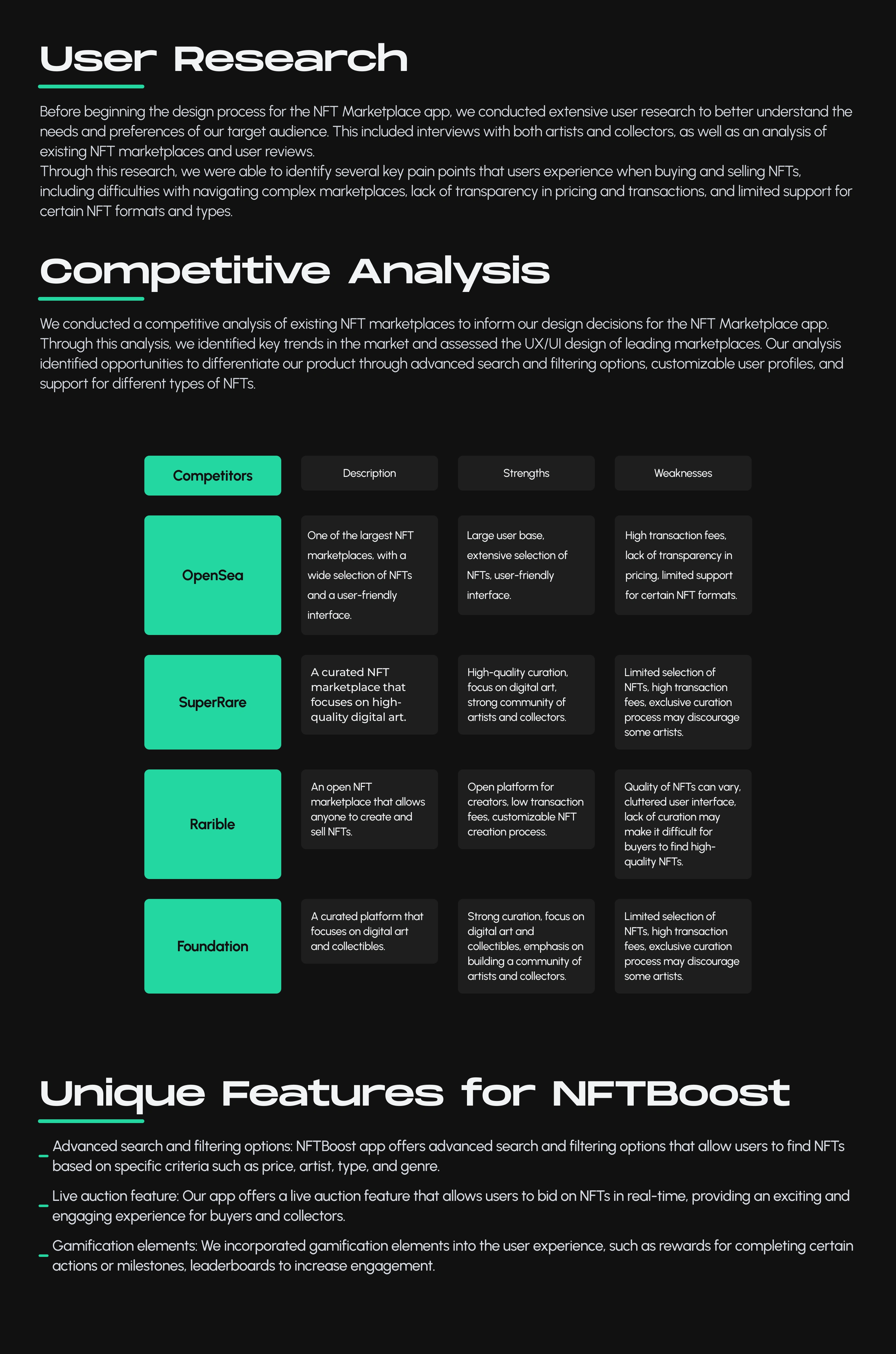 User research for NFTBoost