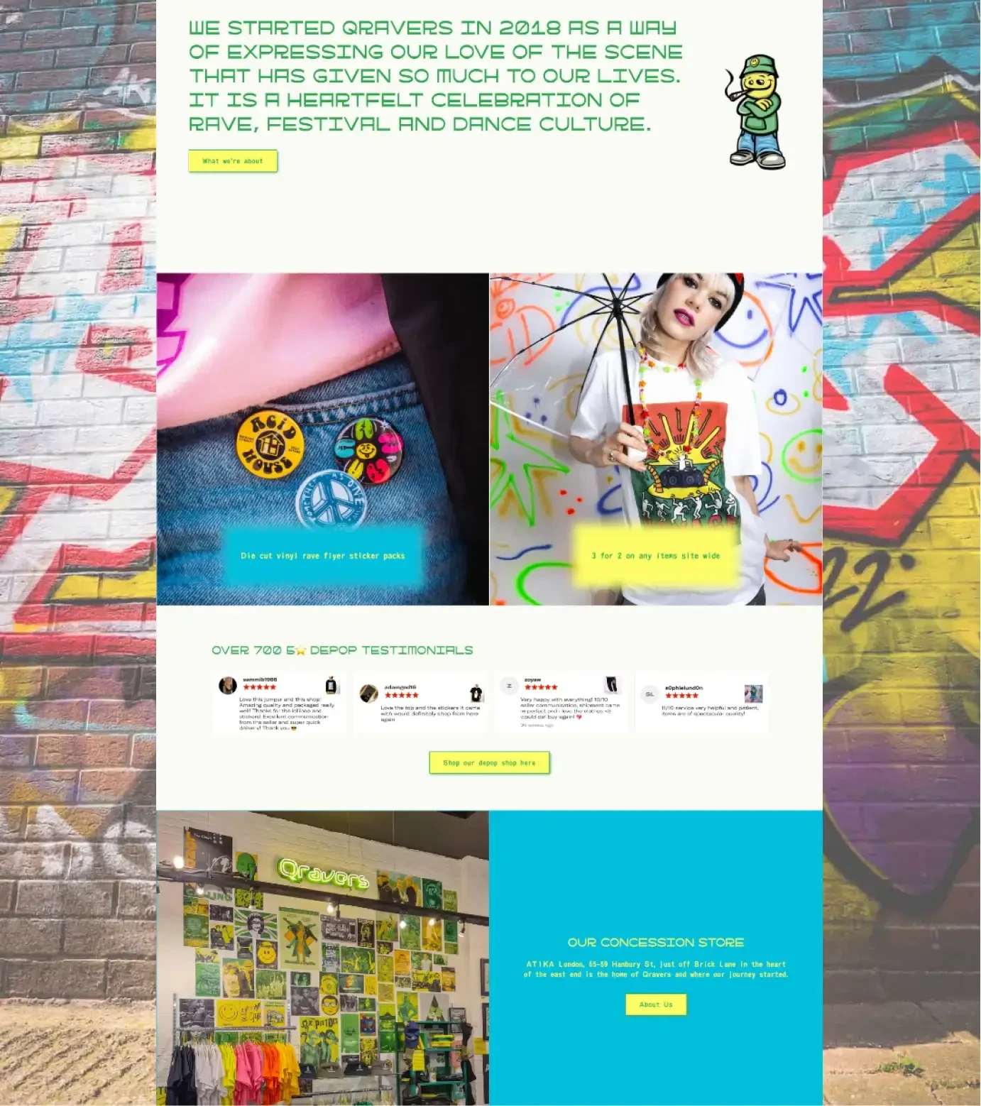 The design of the site was updated to inject the fun, organic, 90s-inspired yet modern character.