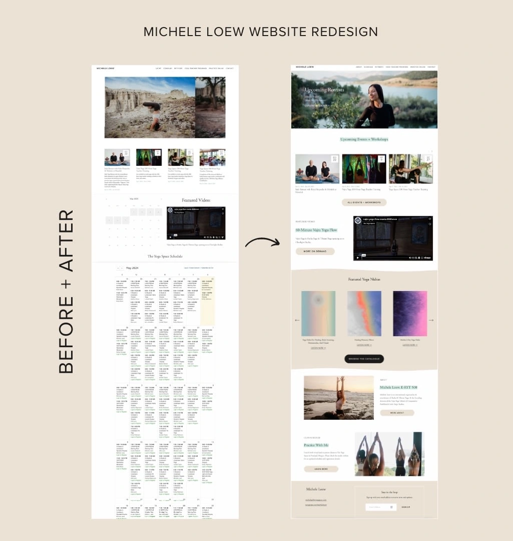 Before and After Designs For Homepage