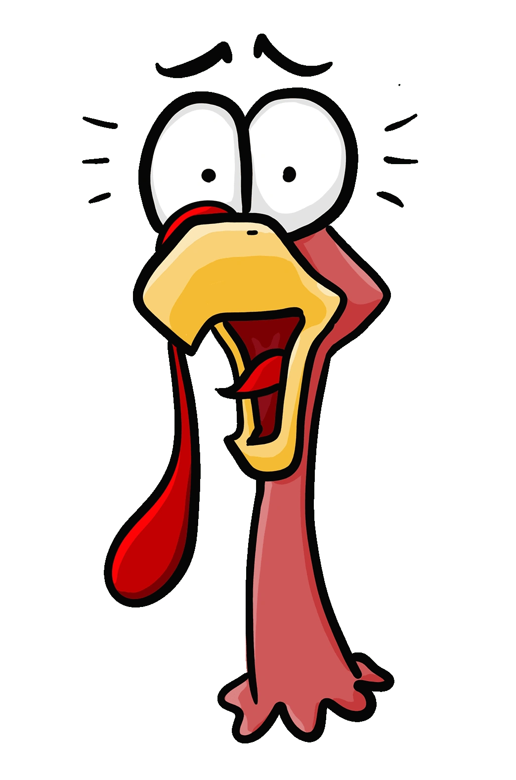 surprised turkey - digital cartoon style