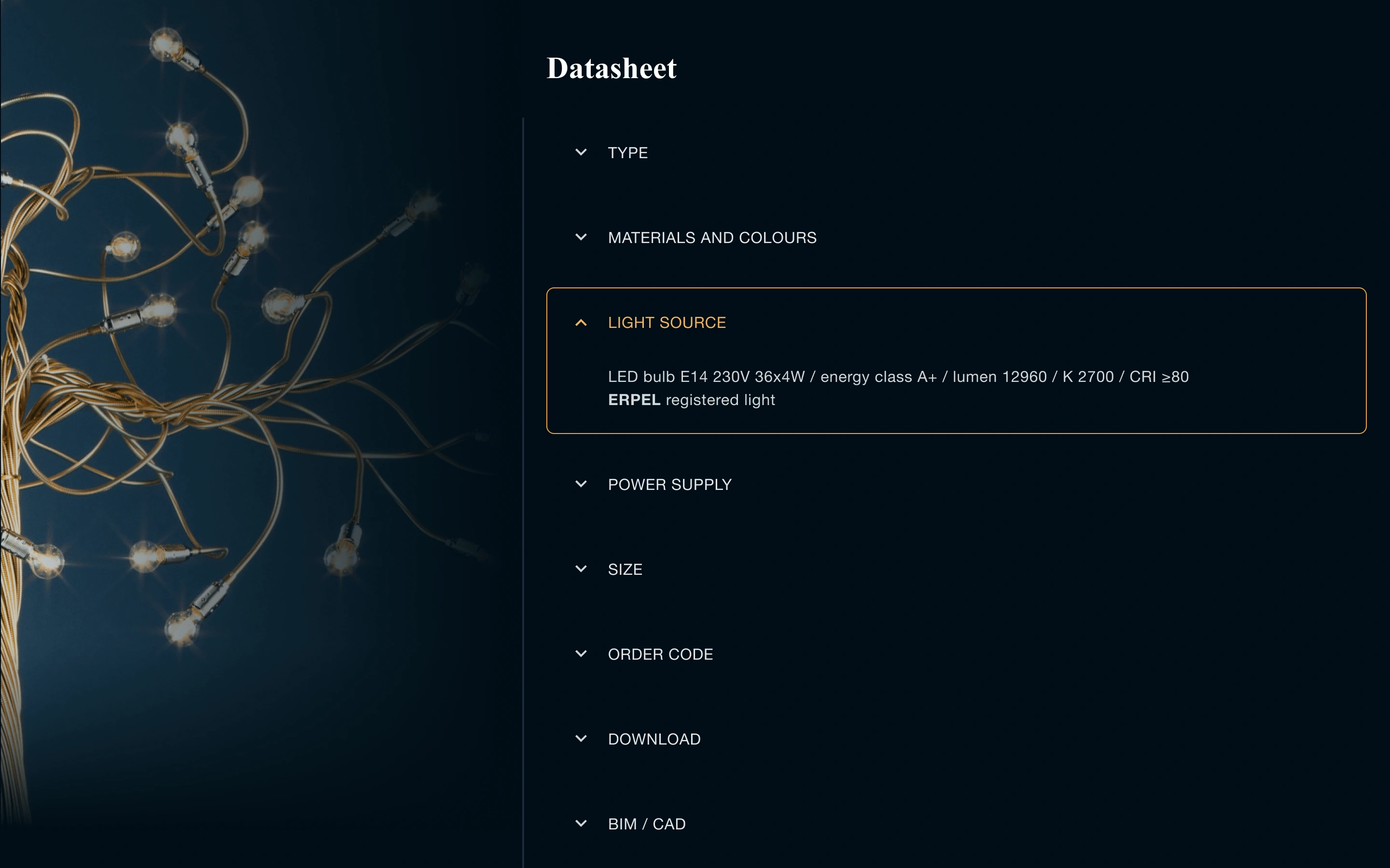 Datasheet in Product Page