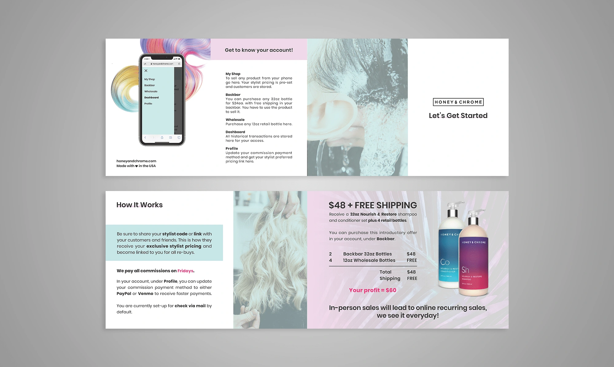 Print brochure design for our stylists.