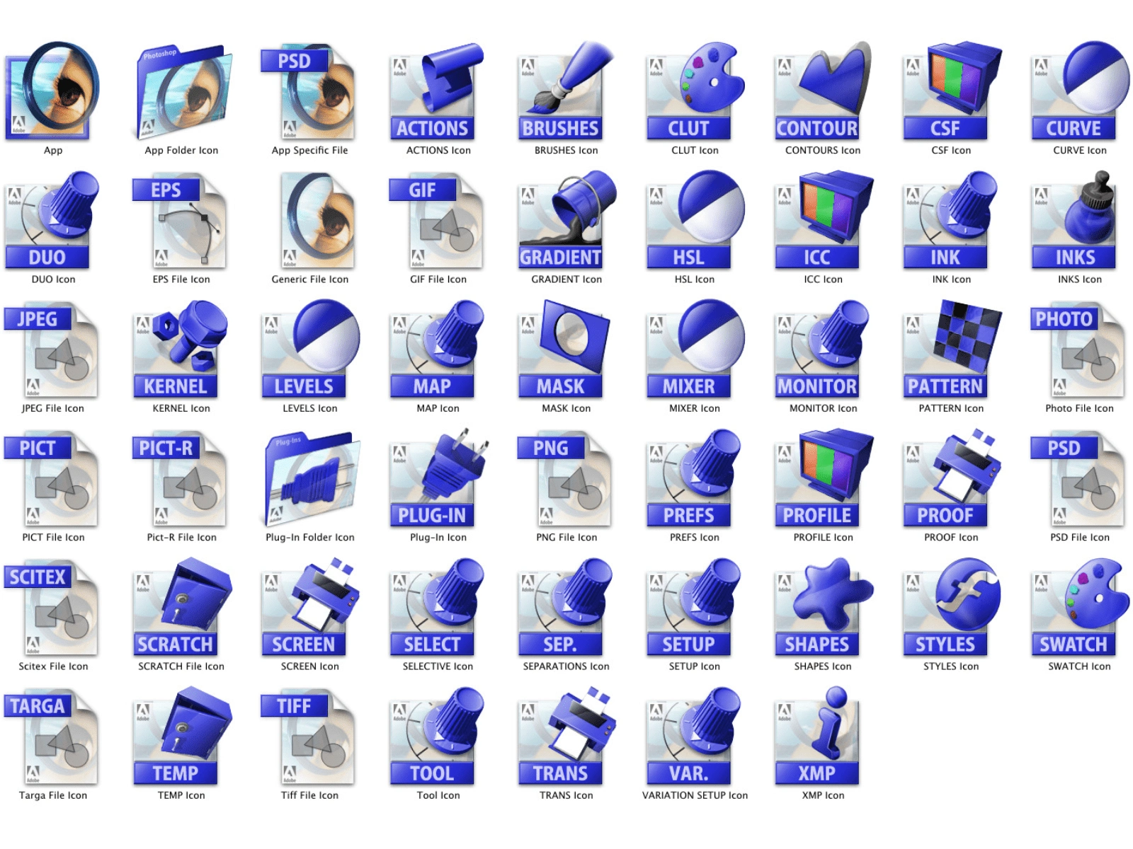 The Entire Photoshop Icon Family