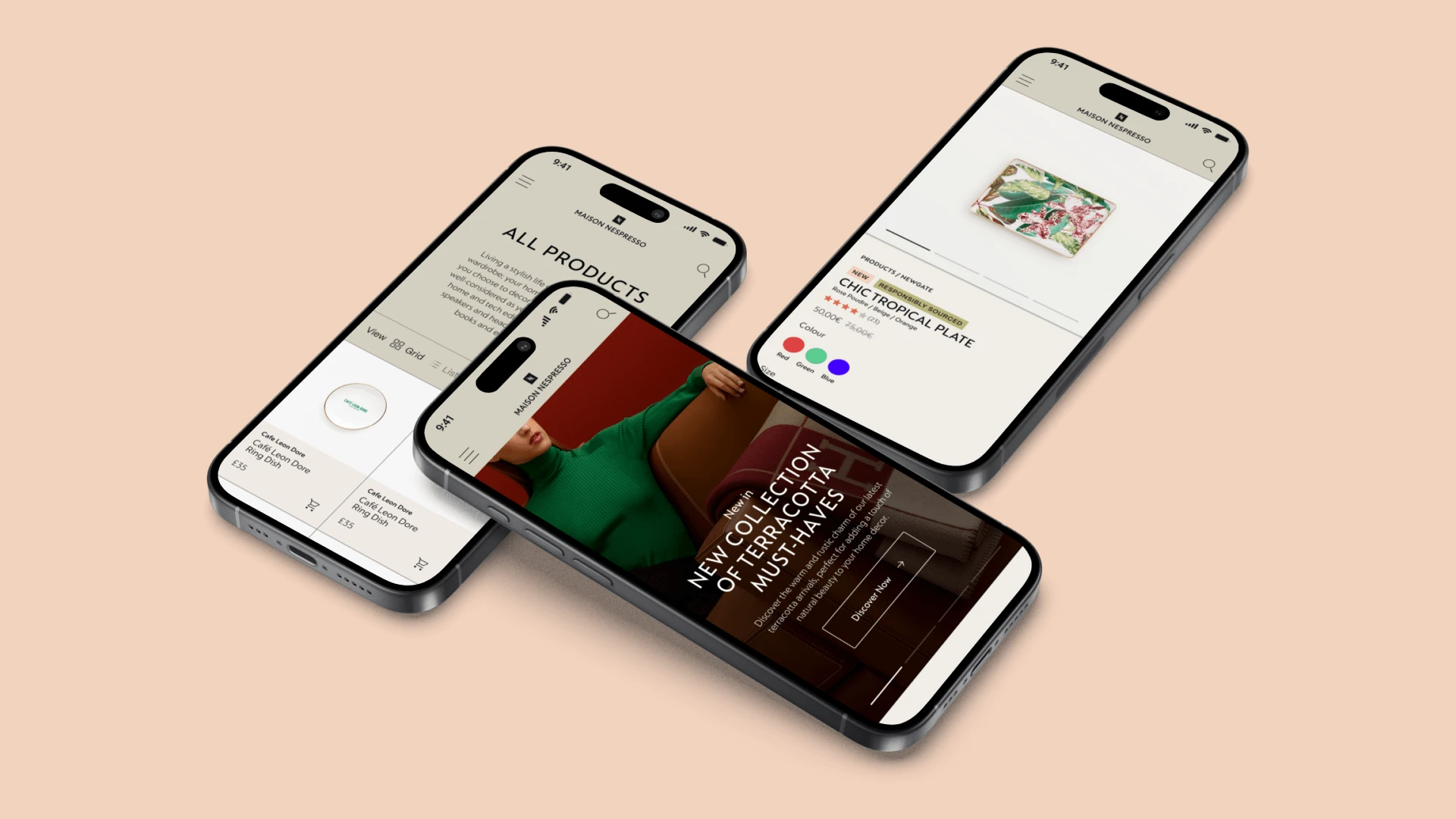 Nespresso website mobile mockup