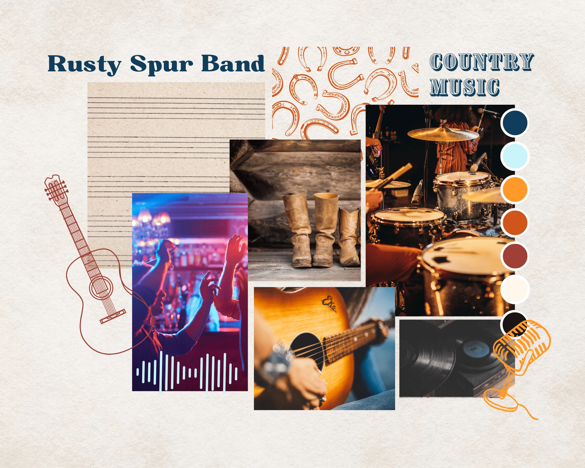 Mood board for Rusty Spur Band