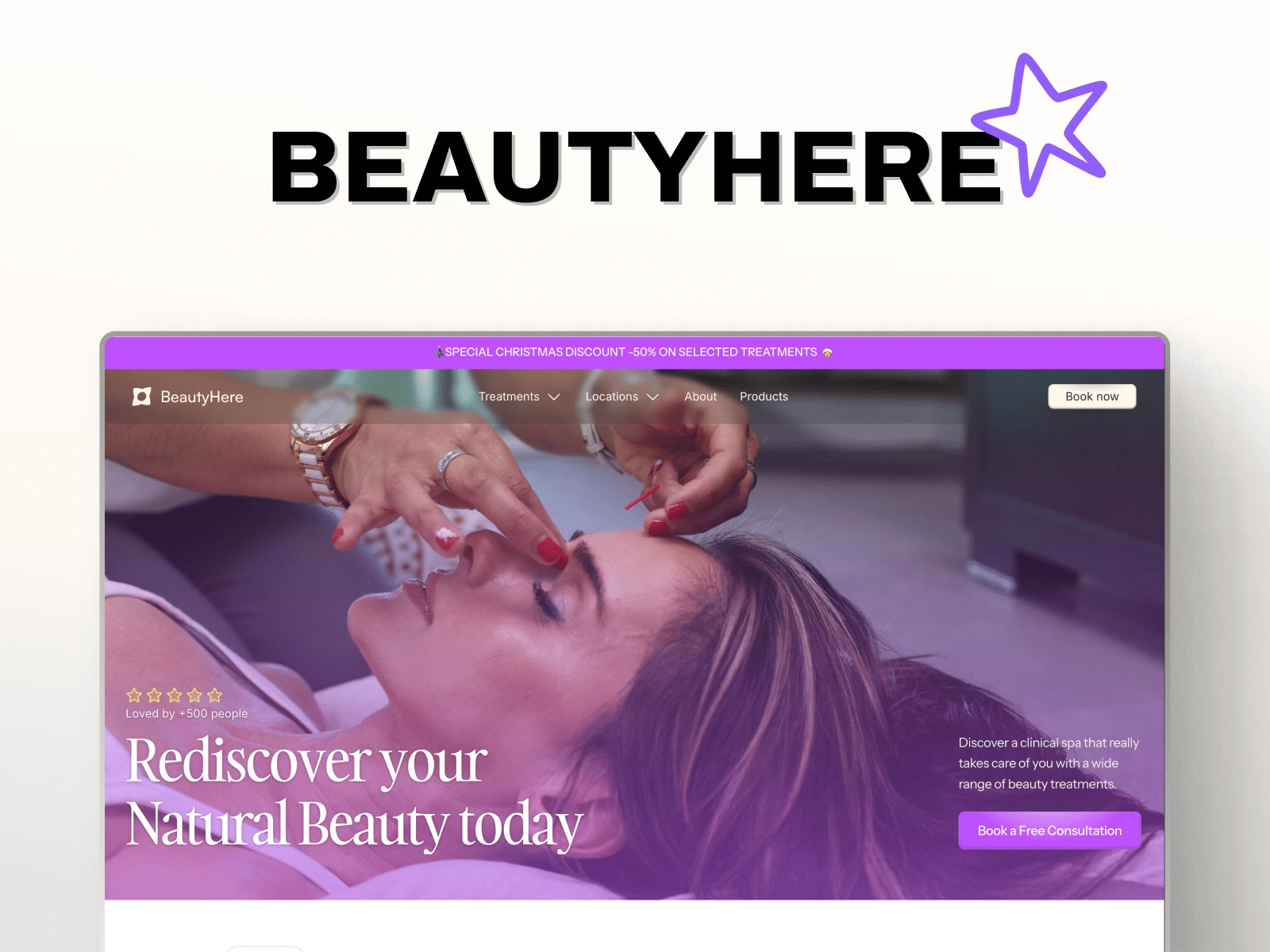 Landing page for BeautyHere