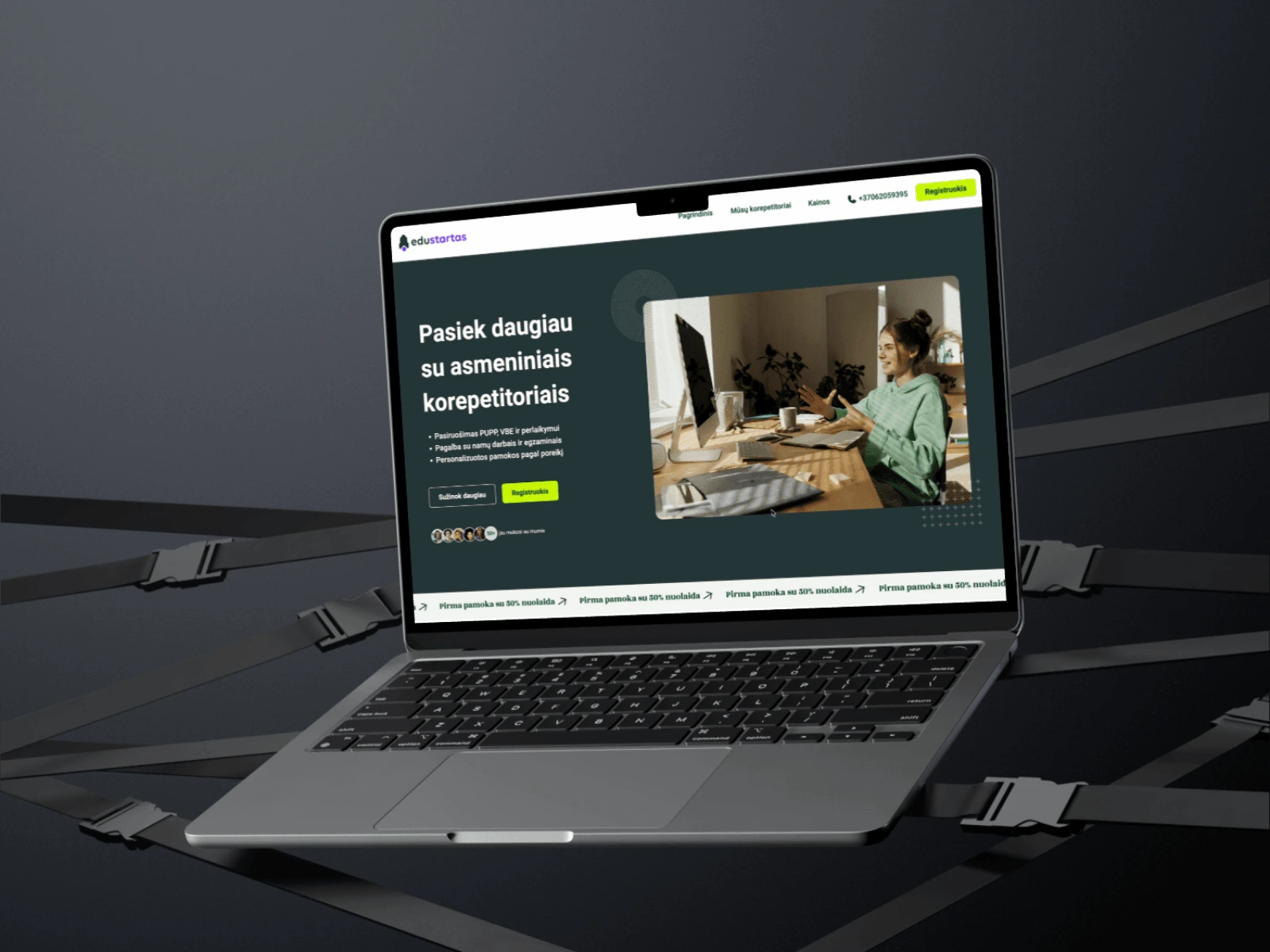 Edustartas.lt minimalistic web design