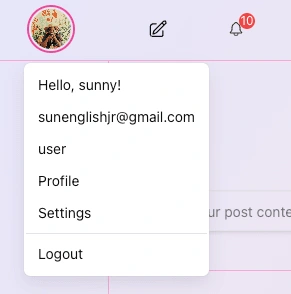 User Menu & Live Notifications