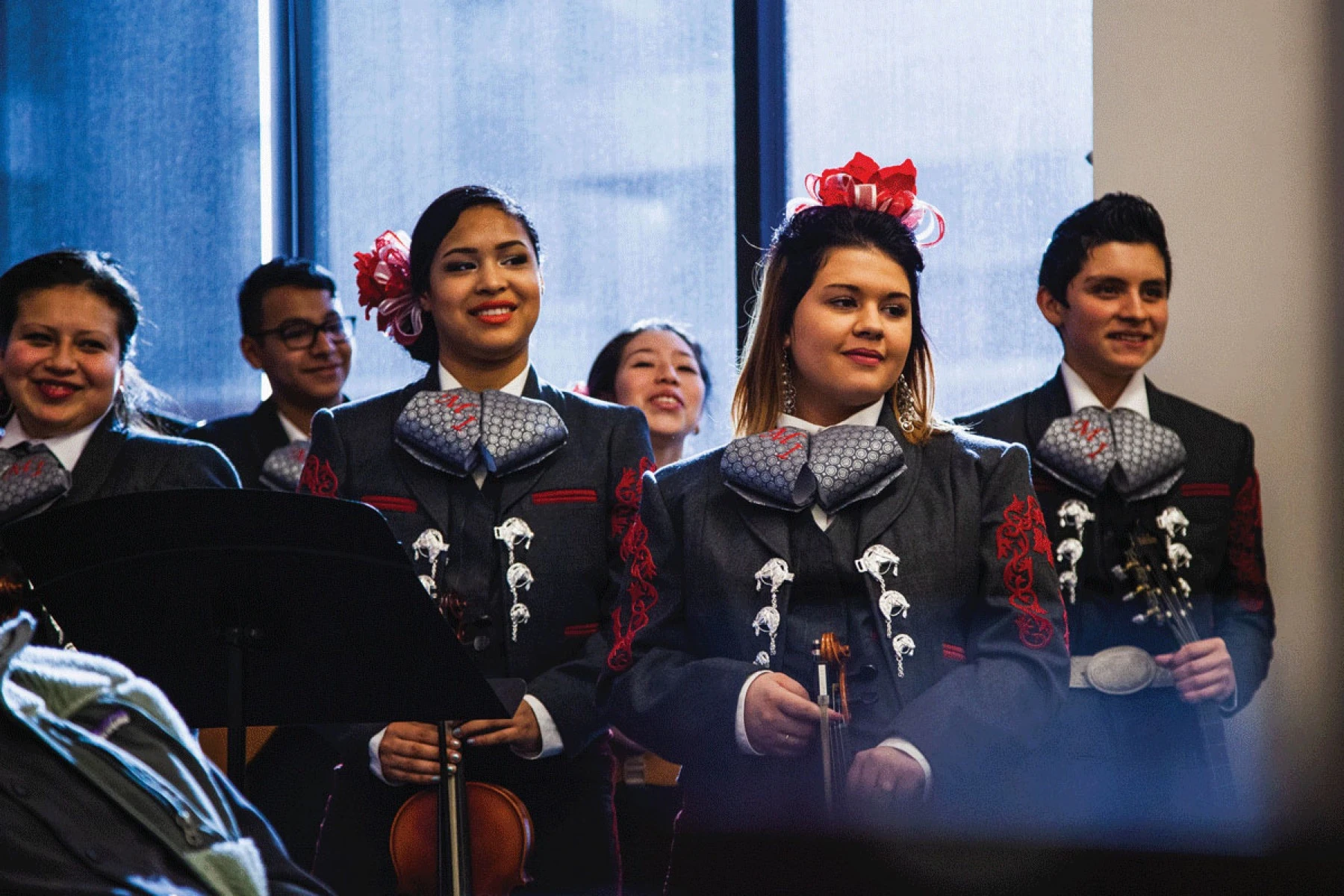 The Glencliff High School mariachi group before a performance.