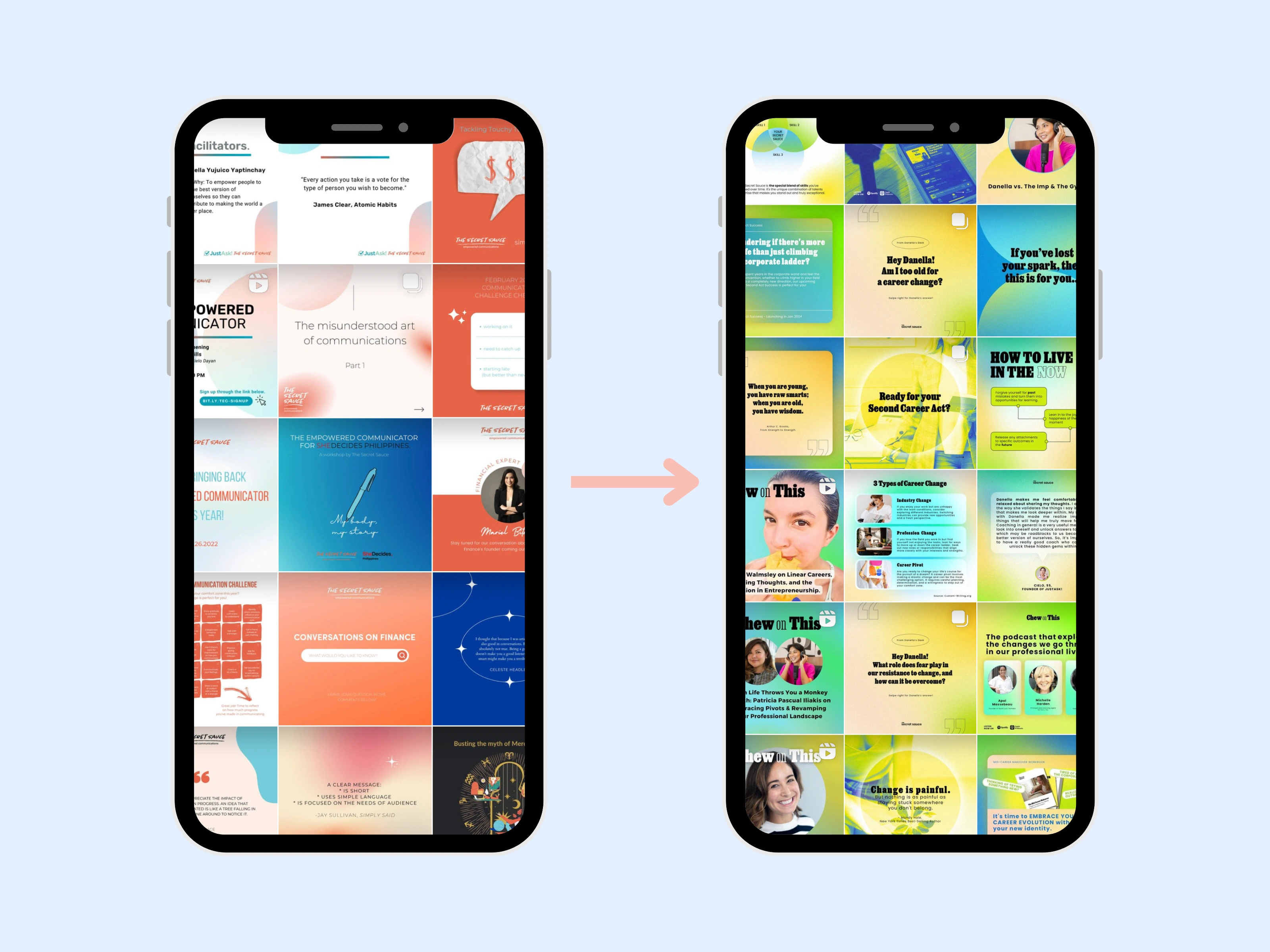 Feed Before & After Updated Content Strategy