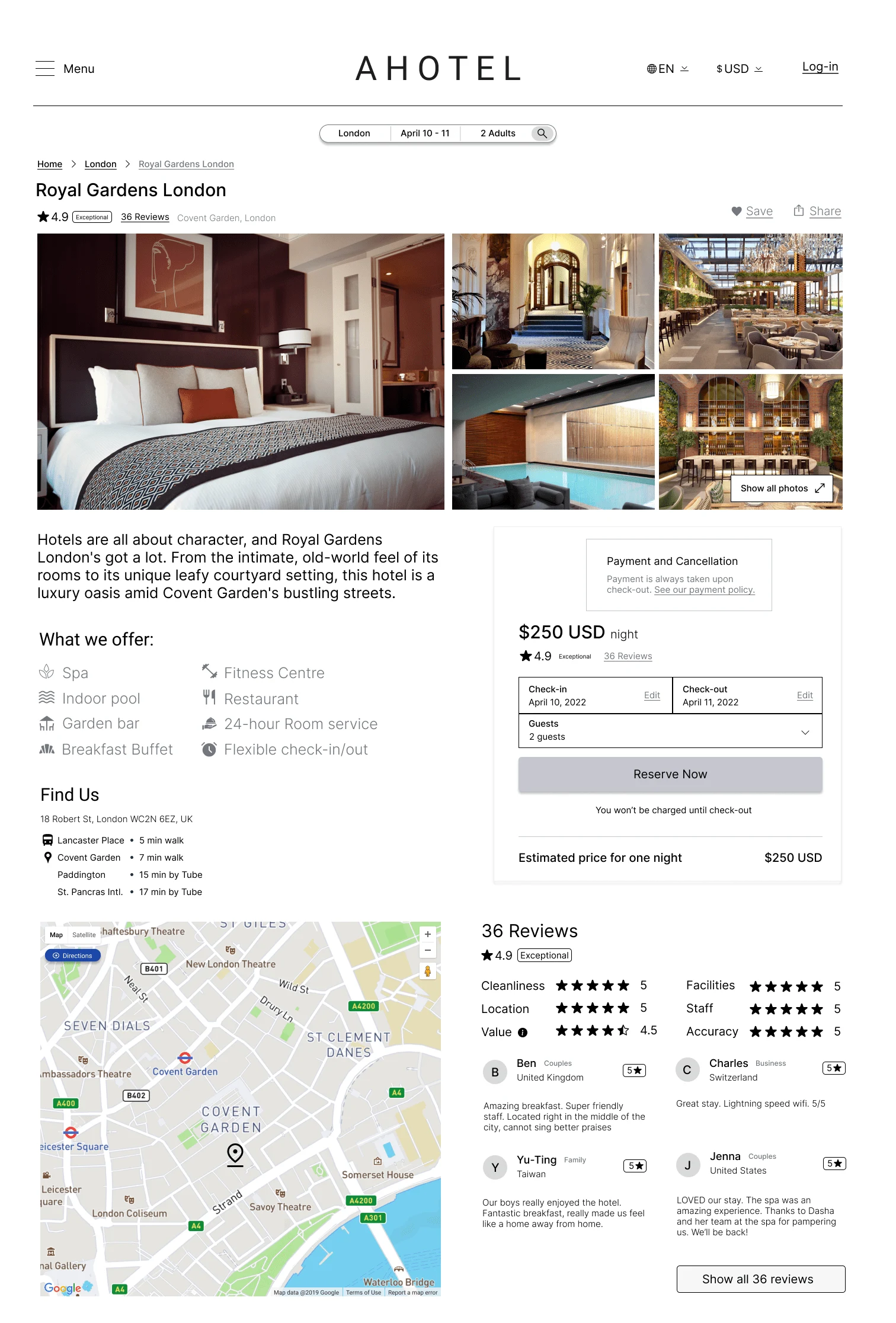 Hotel page