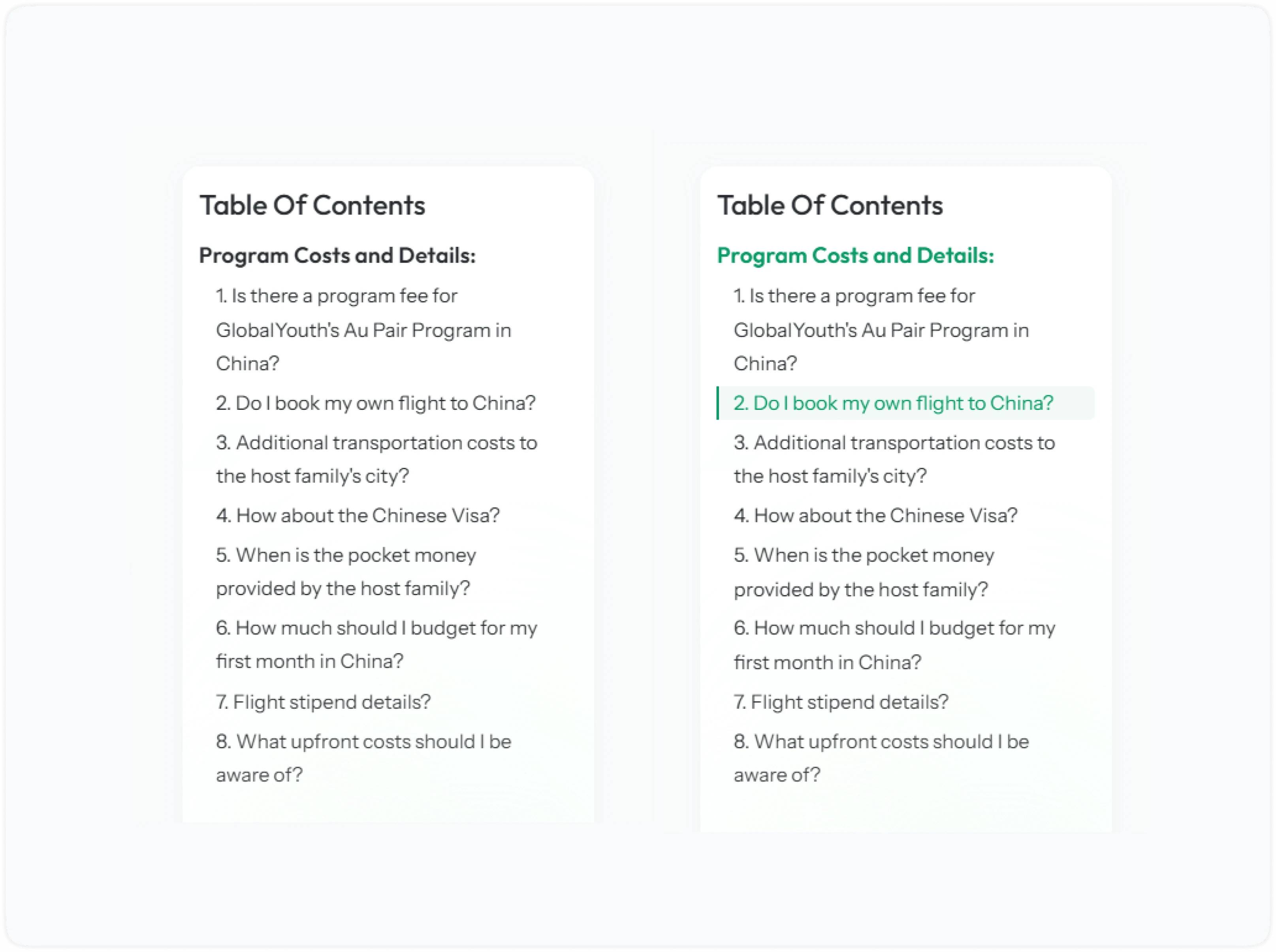 Dynamic Table of Content in Famer without Code override