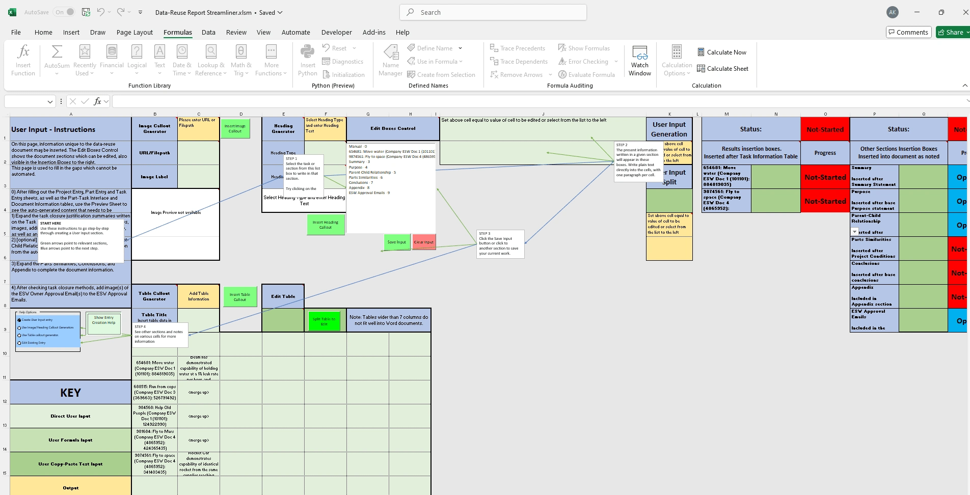 User Entry Table