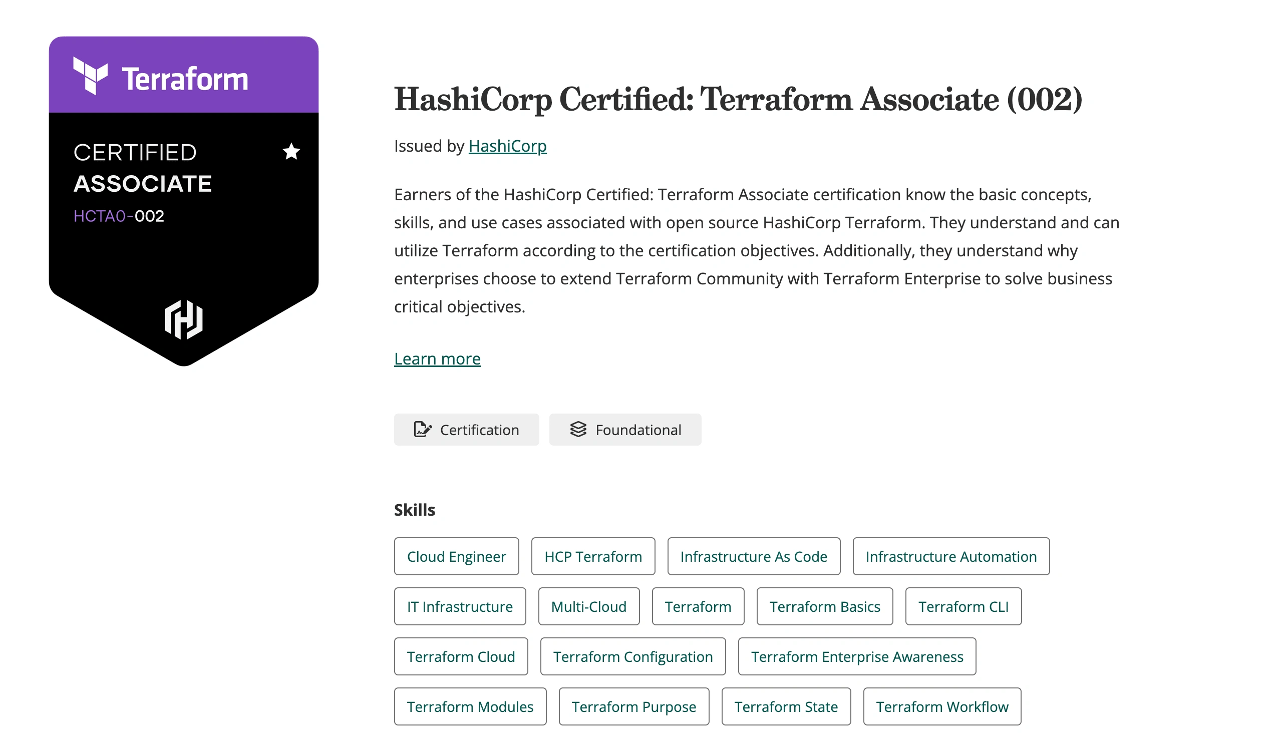 Terraform Certified