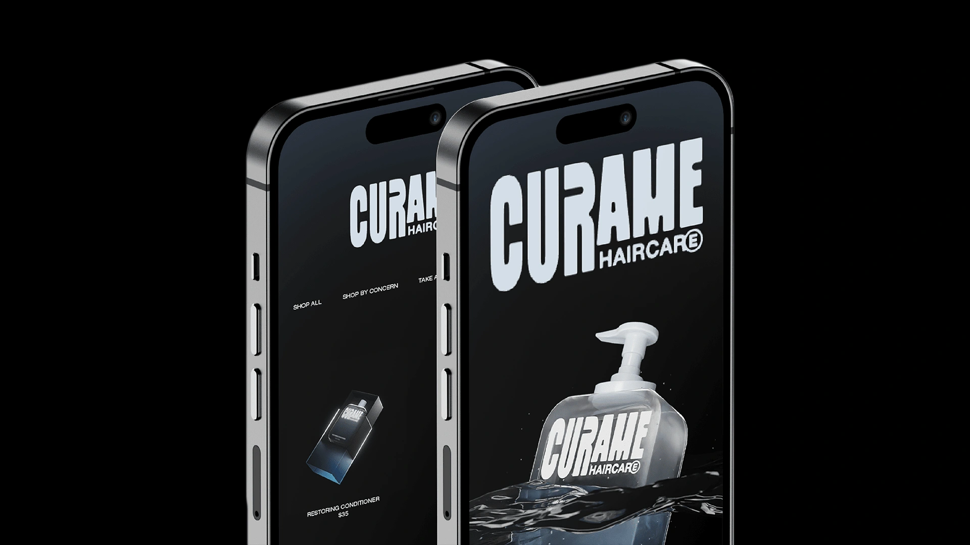 Website mockup for Curame