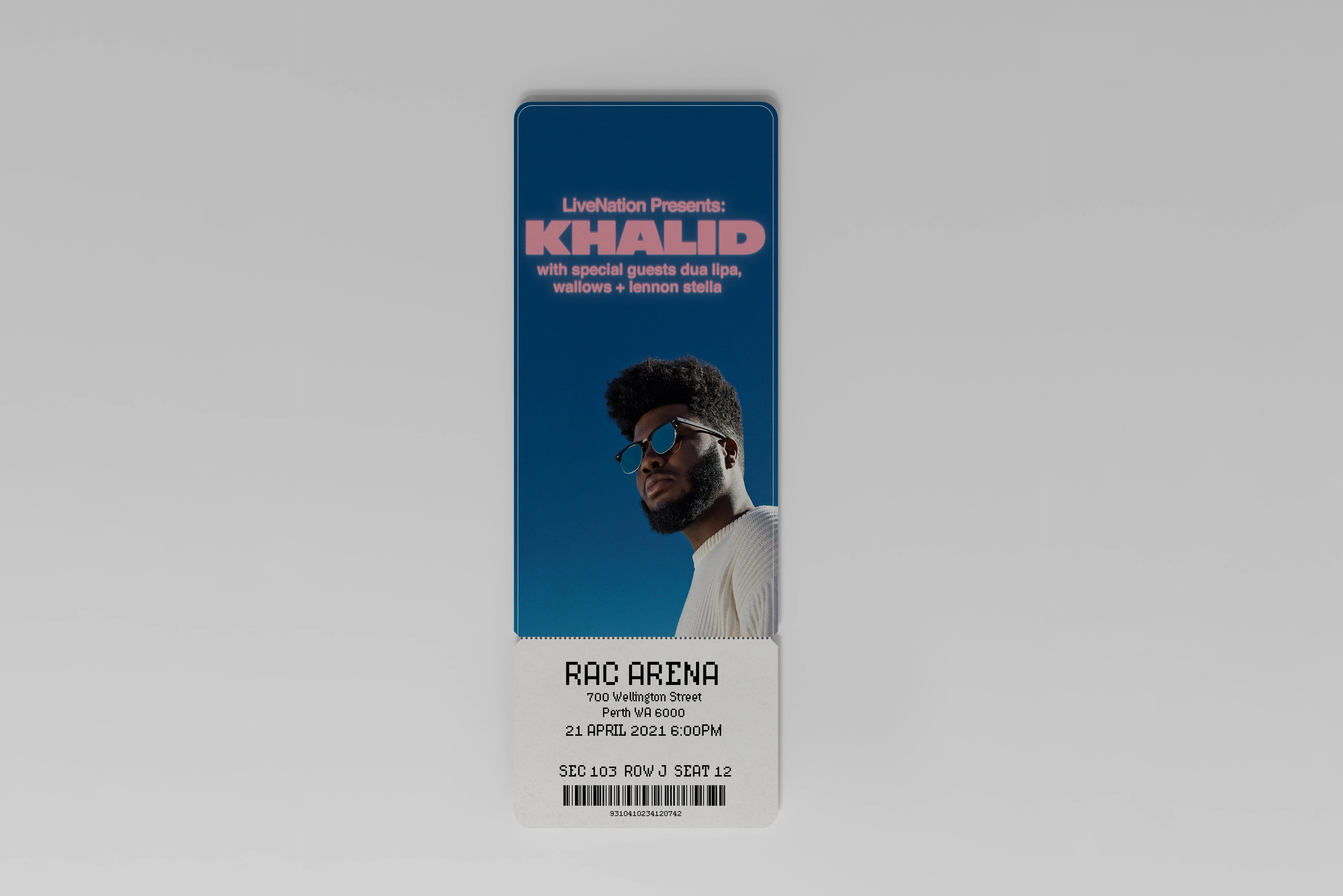 Khalid Tour Ticket Mockup | Mockup psd created by pmvchamara - www.freepik.com