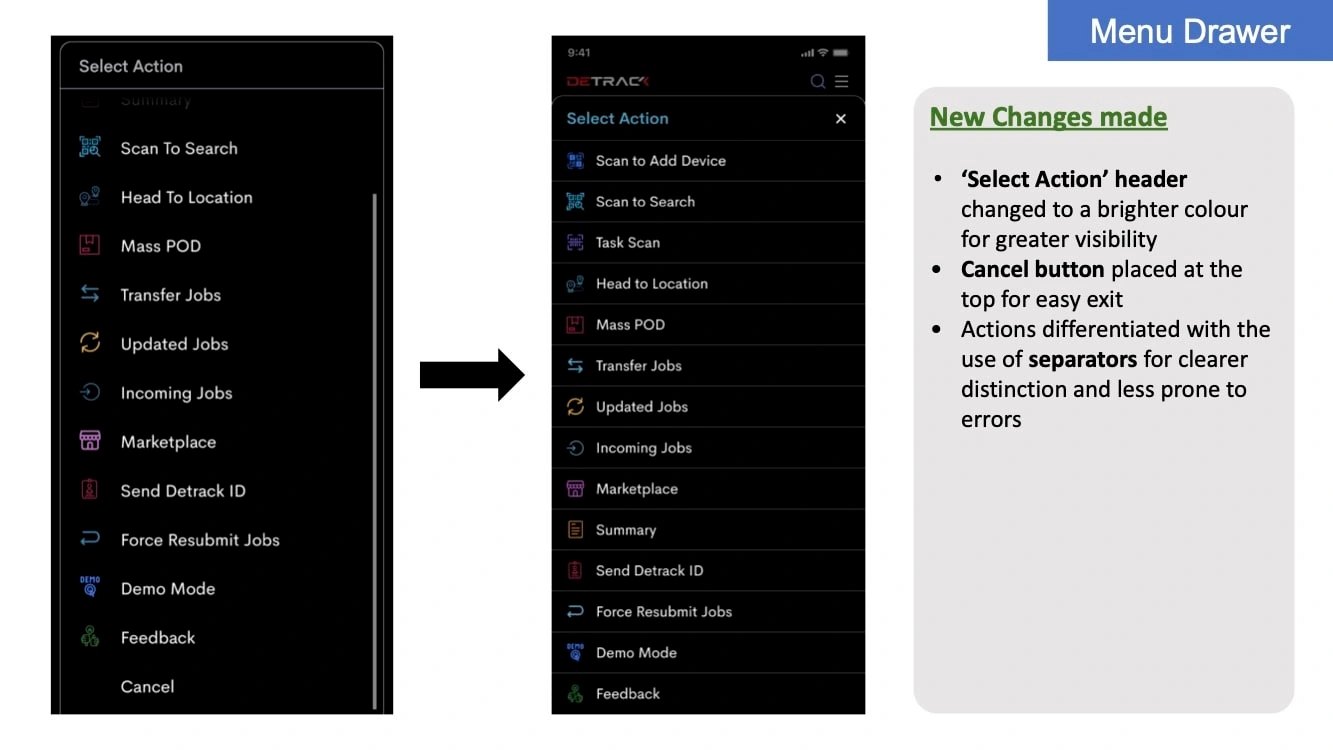 Menu Drawer - Dark Mode