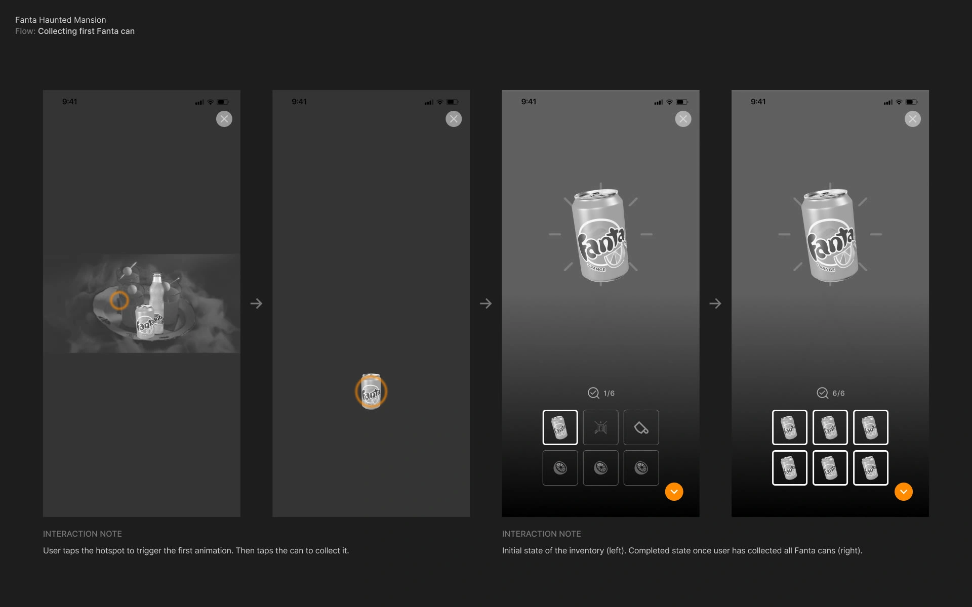 Collecting the first can wireframes