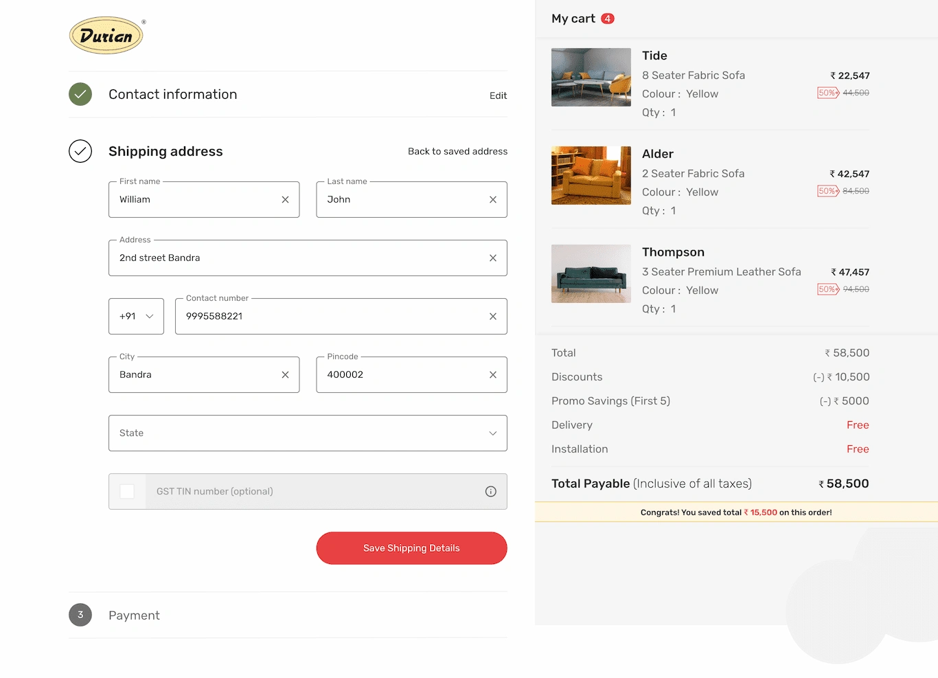 The new checkout UX of Durian that increases the conversion by 3x