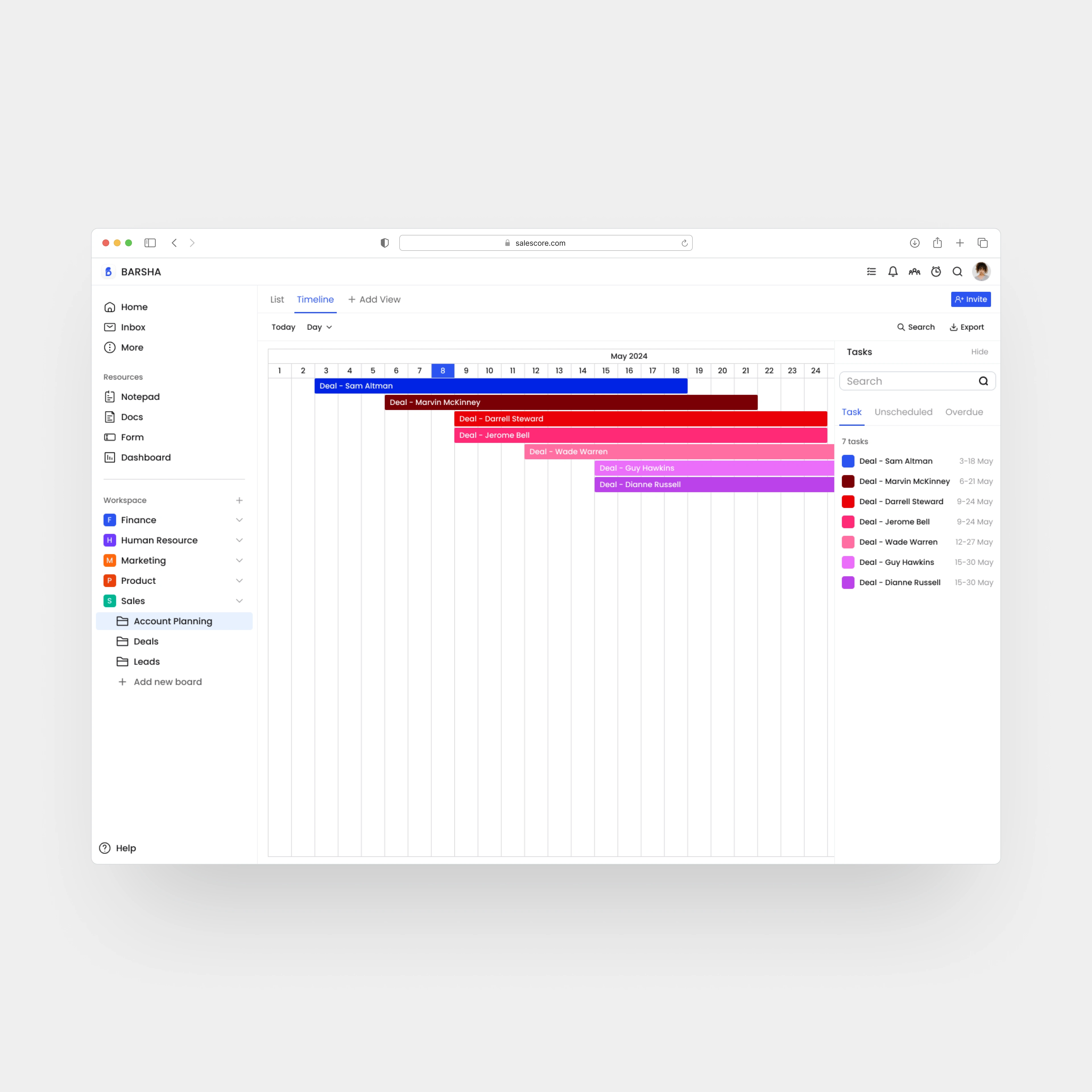 Barsha - Timeline View