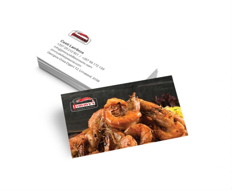 Jimmys Killer Prawns Cyprus - Business Card Design