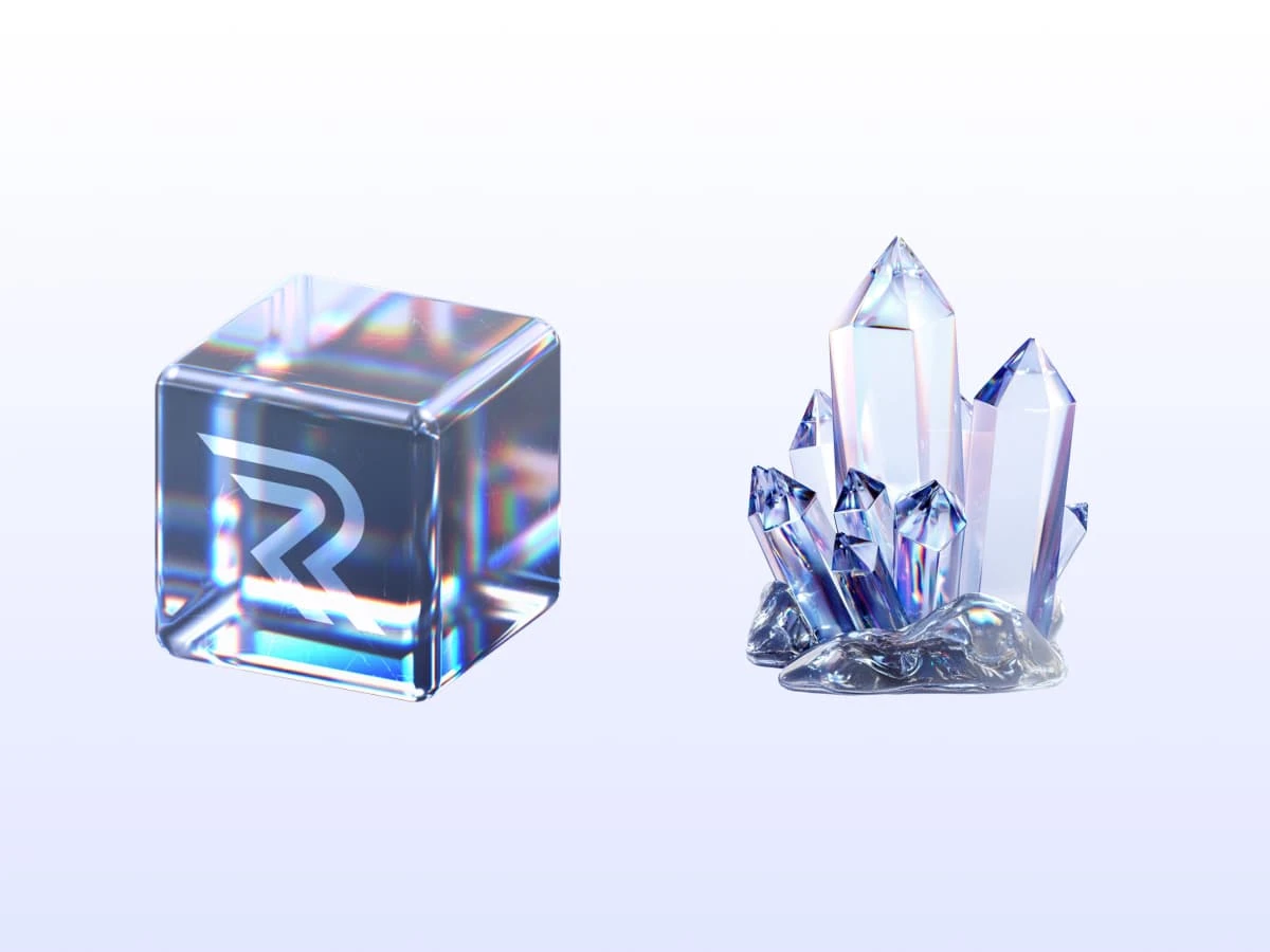 Intricate 3D glass icons for Ridgeview Resources brand