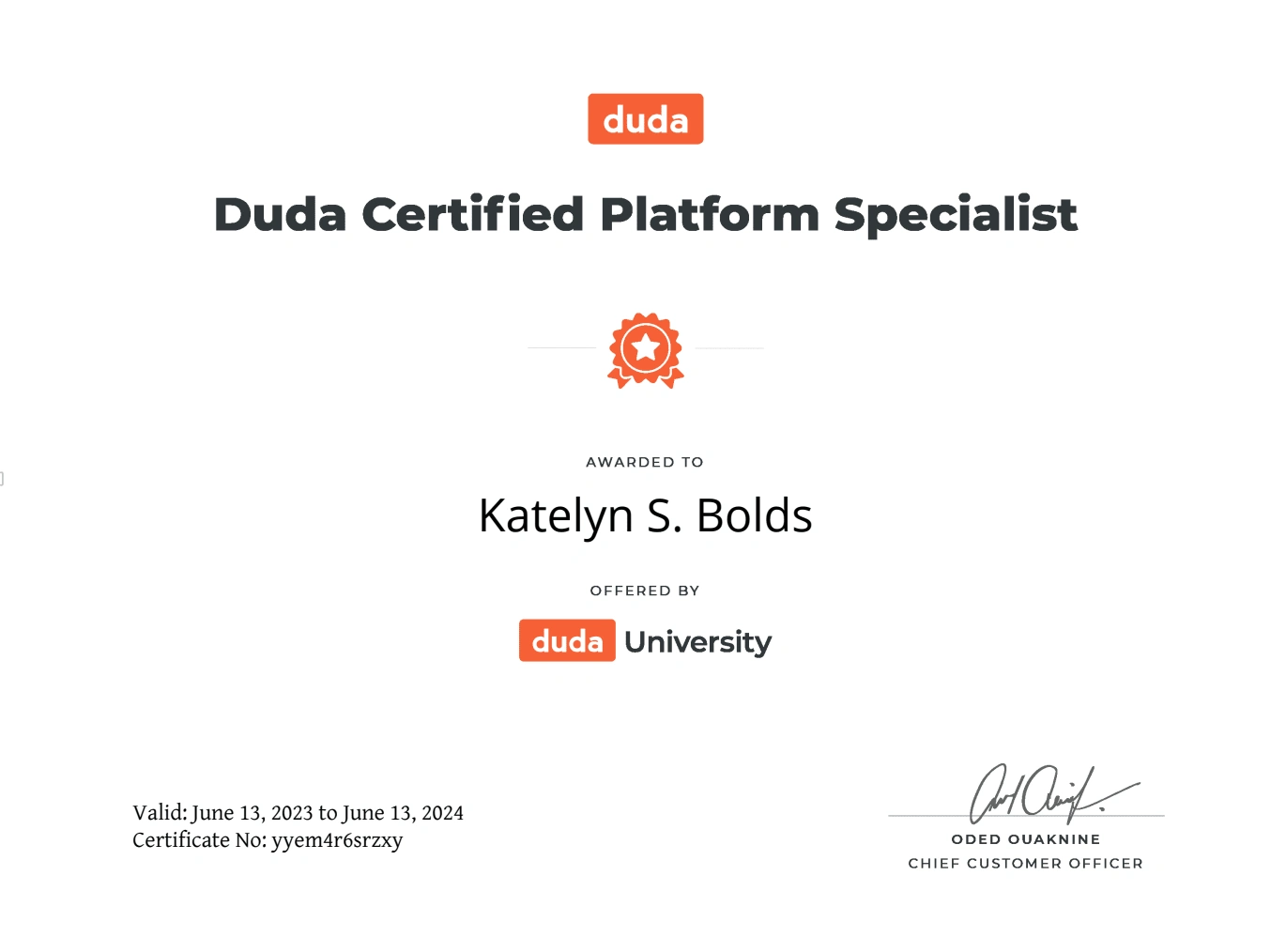 Duda Platform Specialist Certification