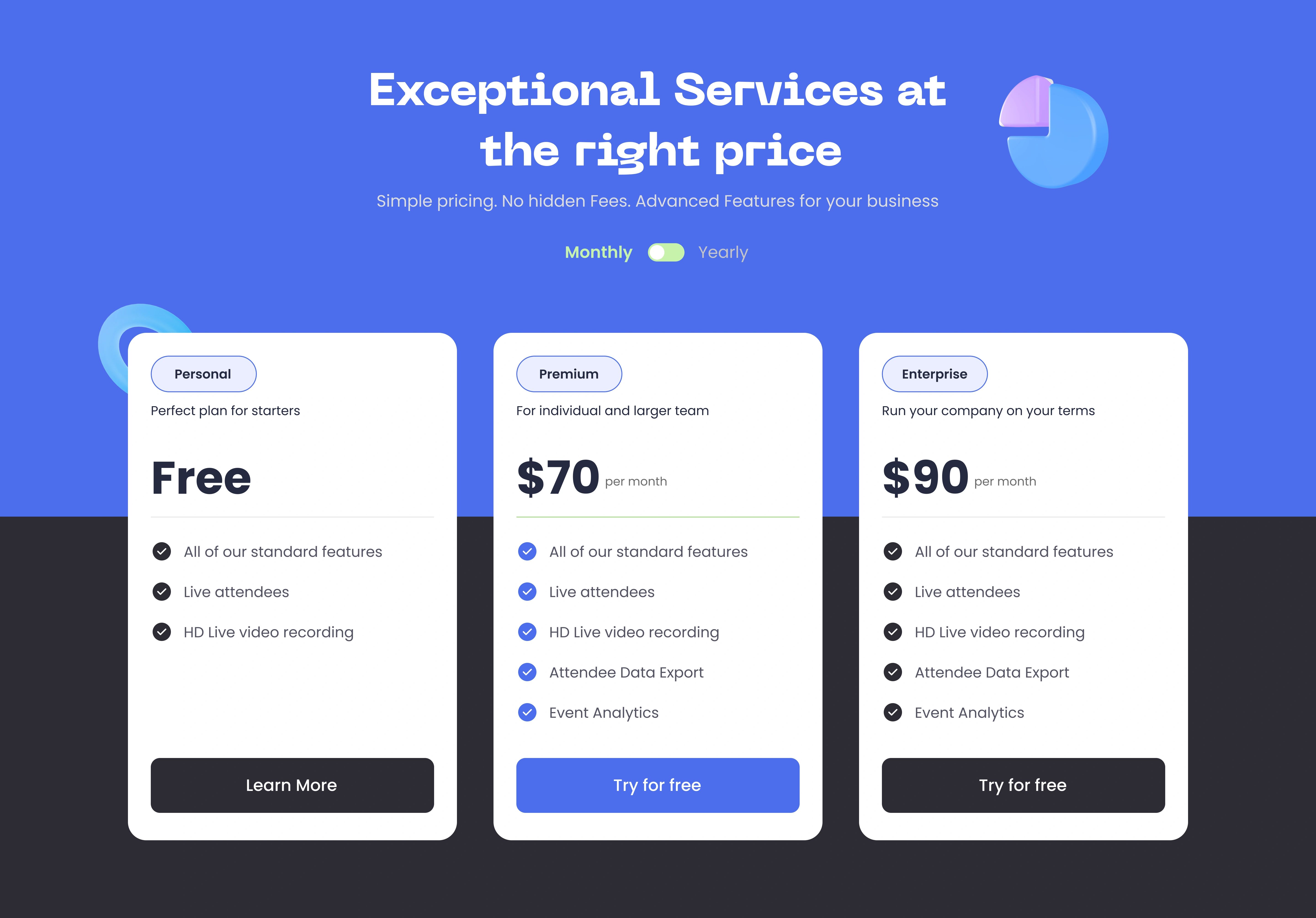 Pricing page