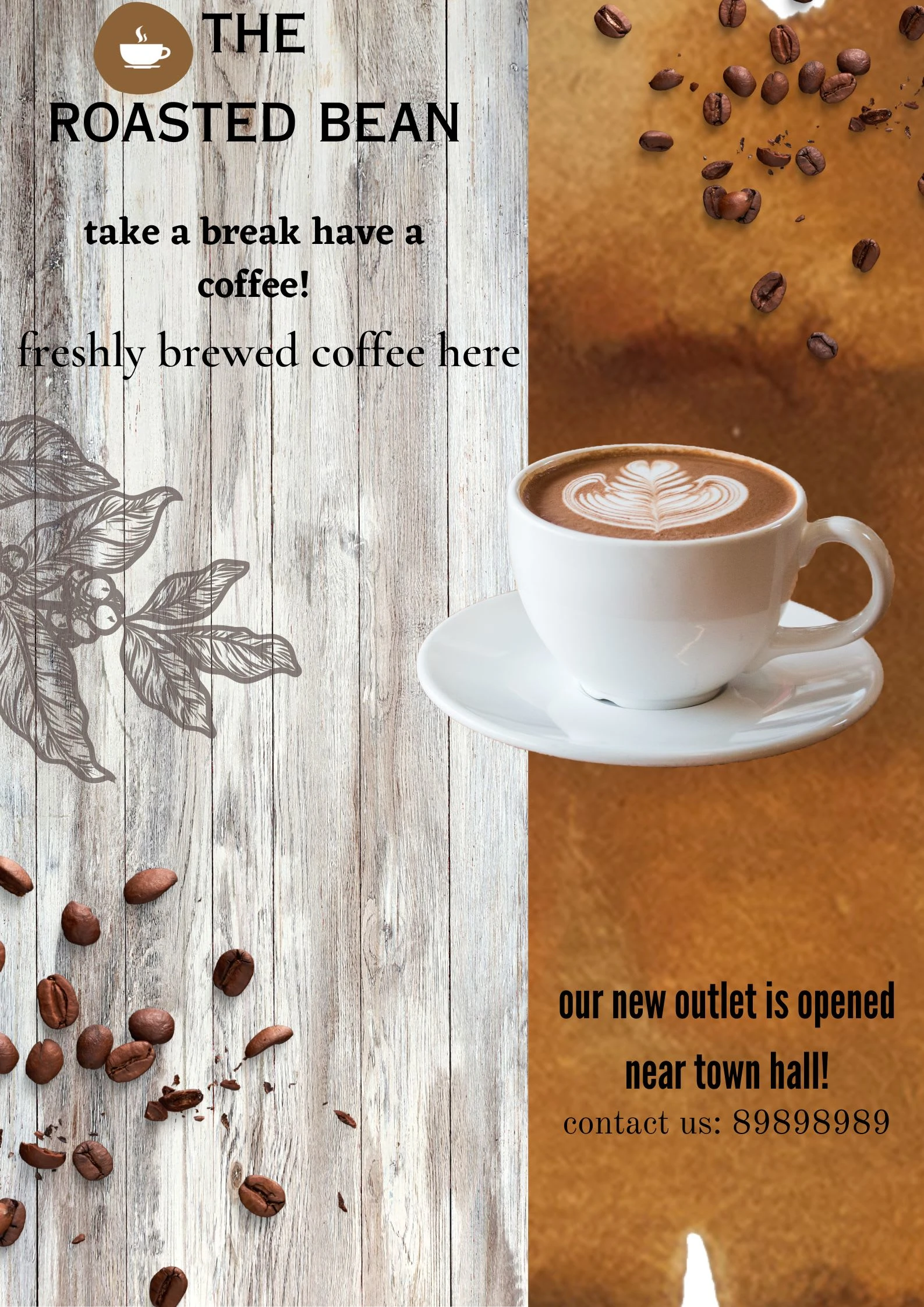 coffee shop poster for newly launched outlet