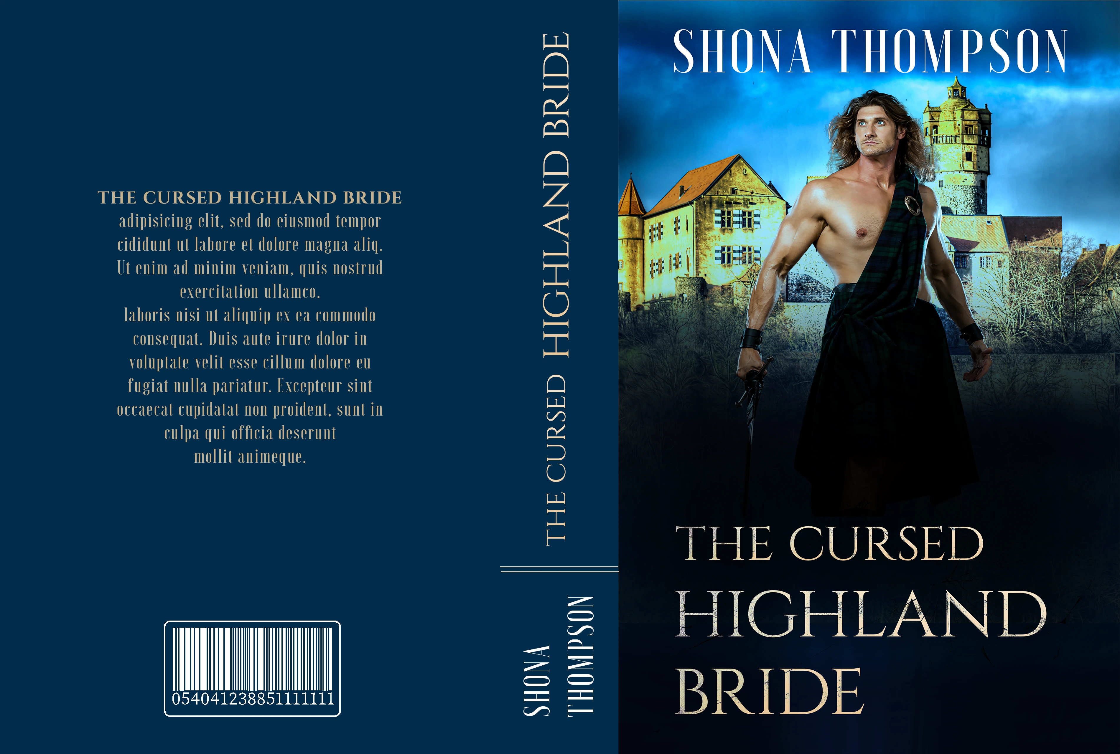 Recreate the book cover of ' The Cursed Highland Bride '