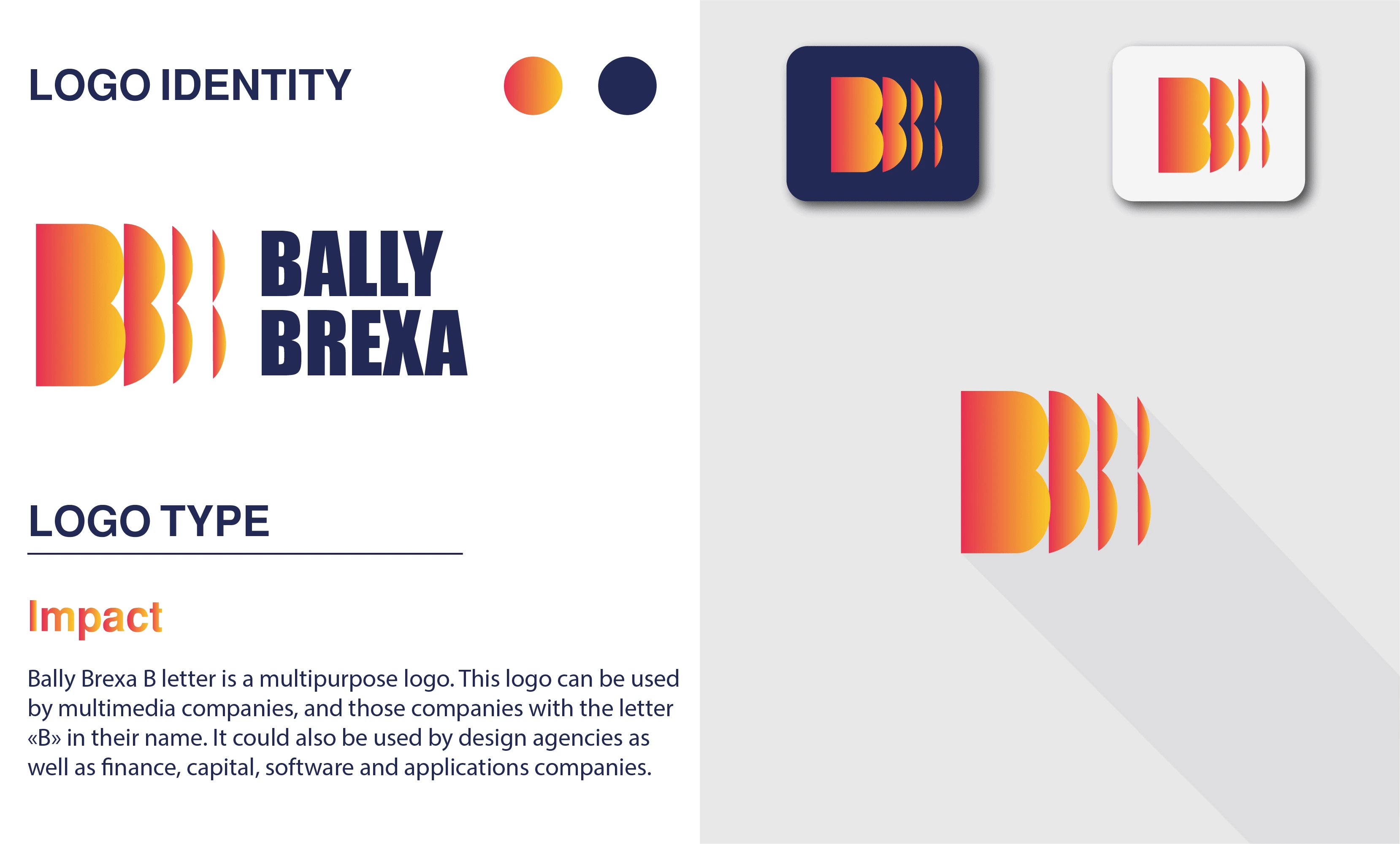 Letter 'B' Logo Identity For 'Bally Brexa' Company