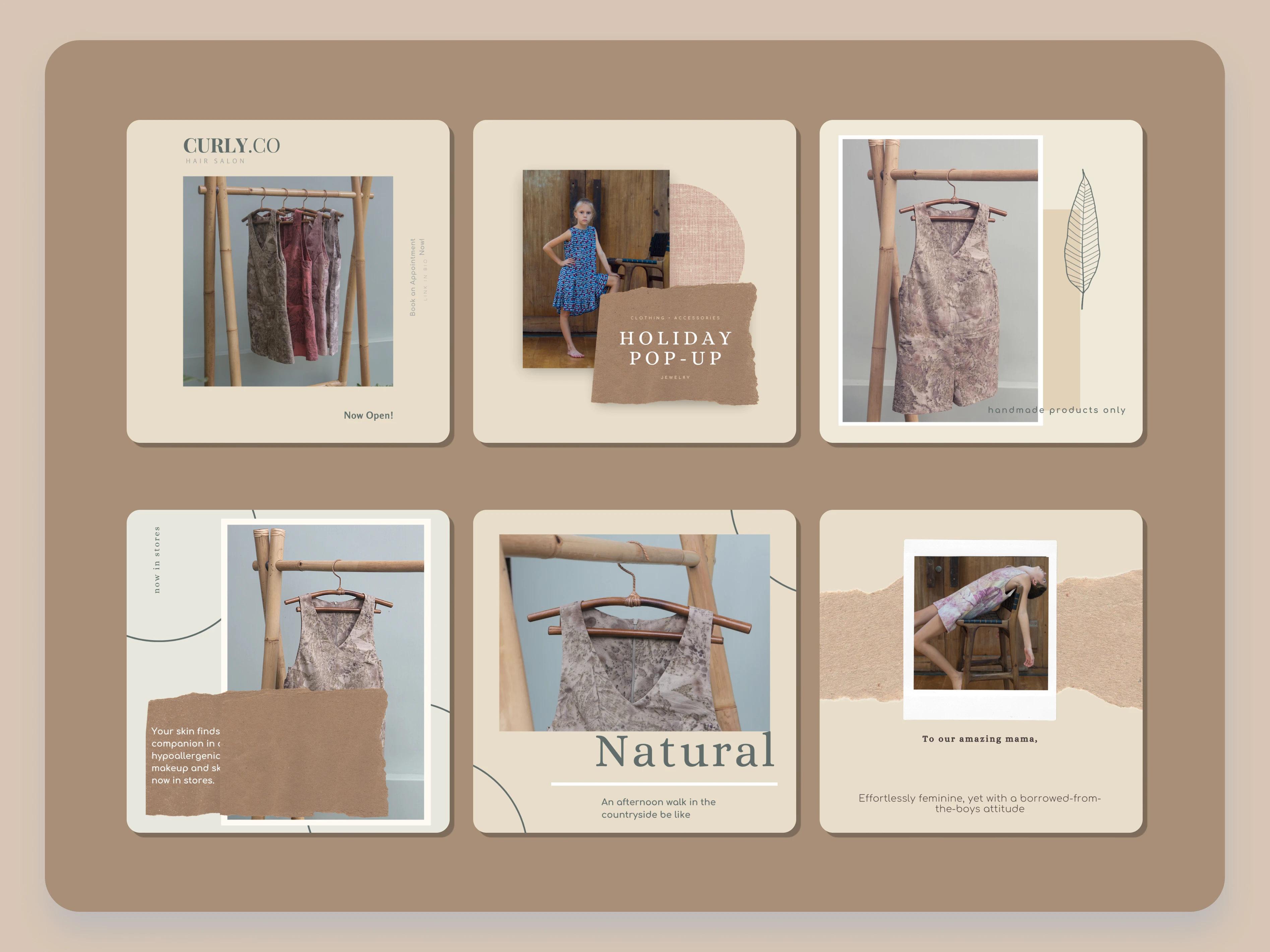 Social Media Template Mockup for a Sustainable Clothing Brand