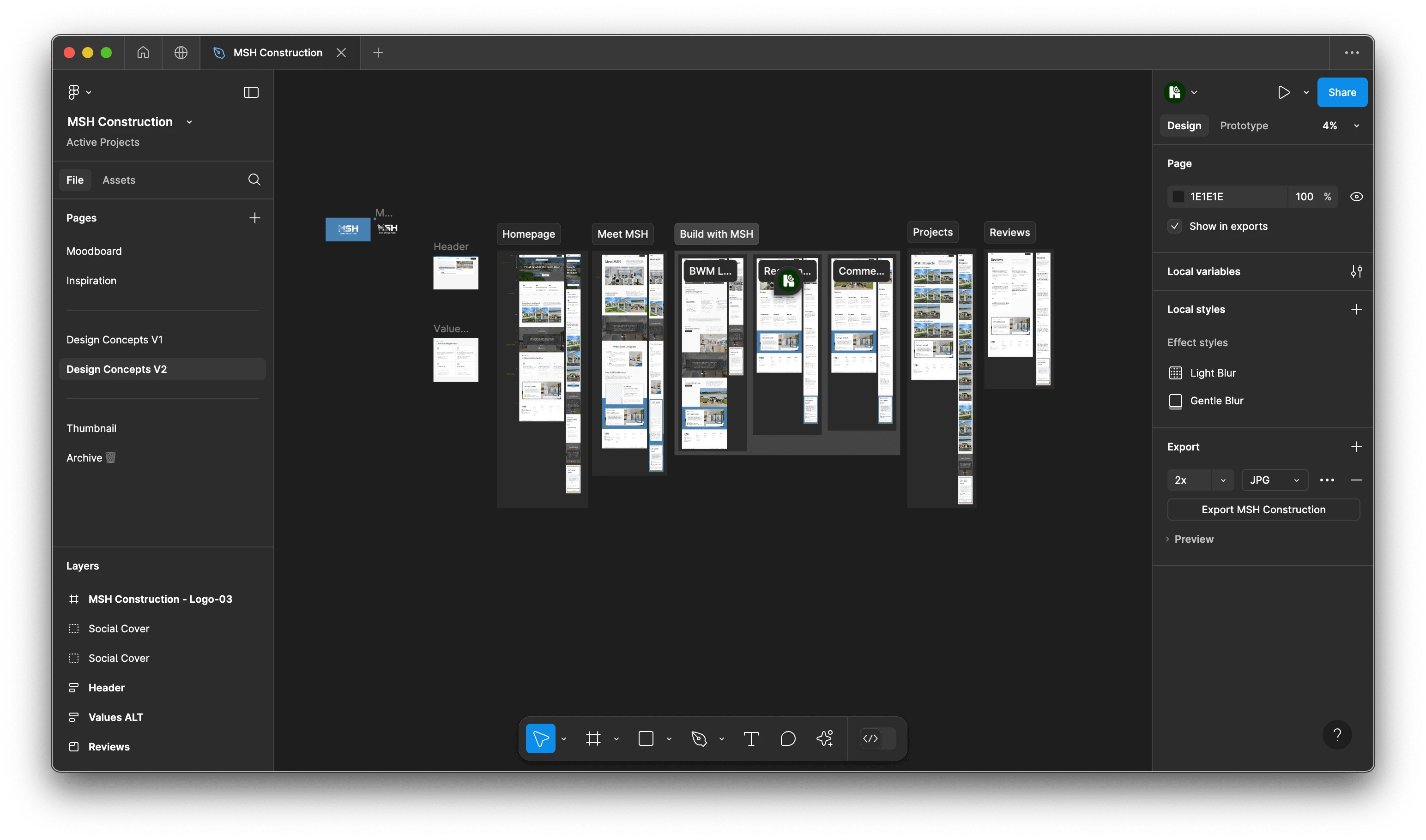 Design outlining in Figma