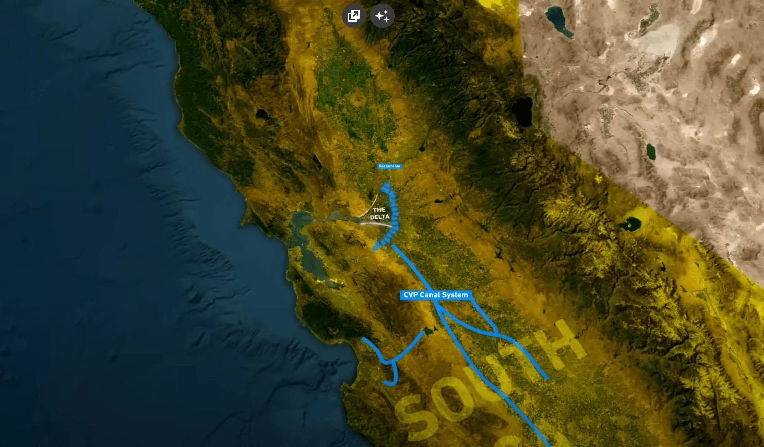 Map of California Water Canals