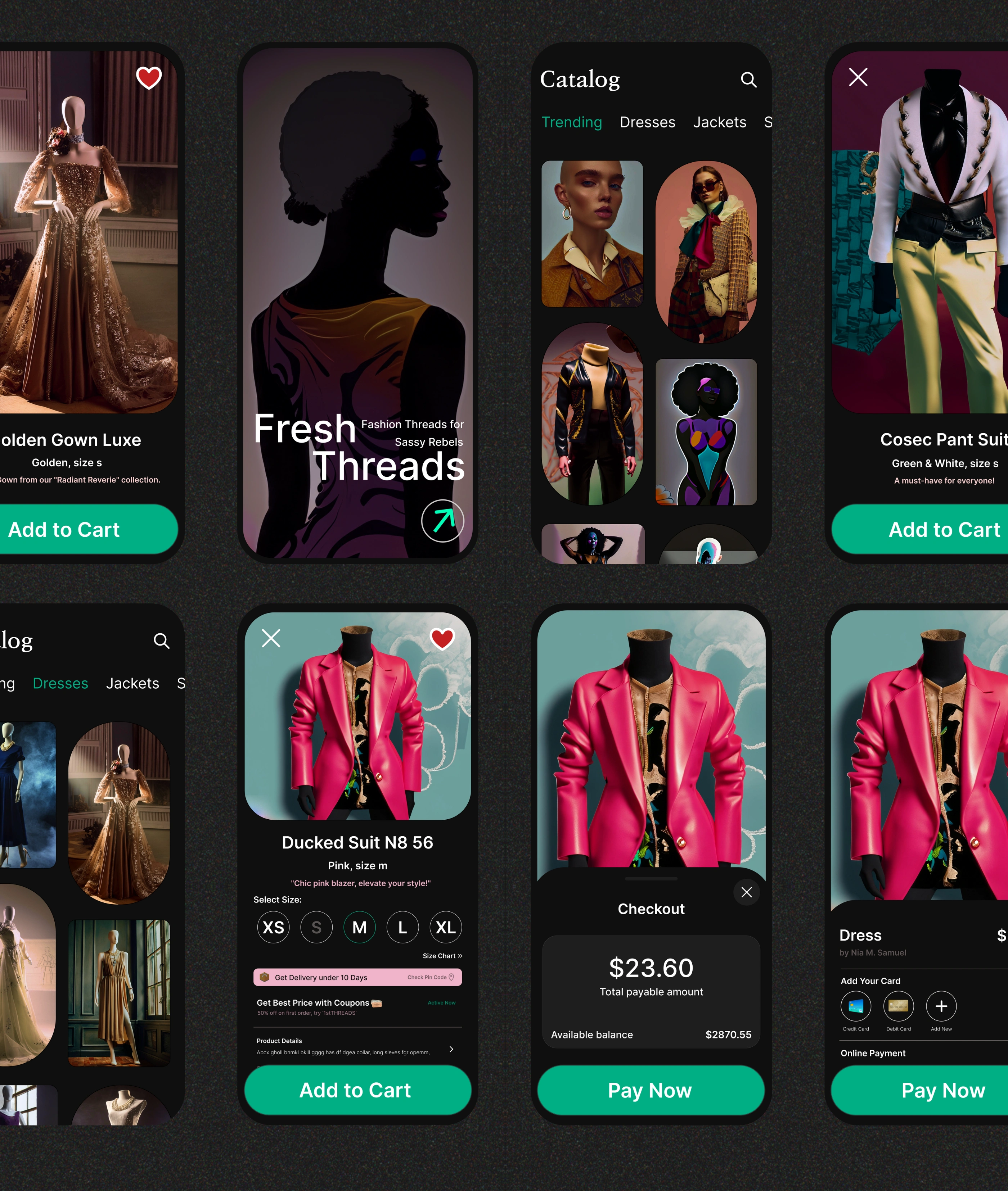 Elegant and intuitive user interfaces: A glimpse into Fresh Threads' app design.