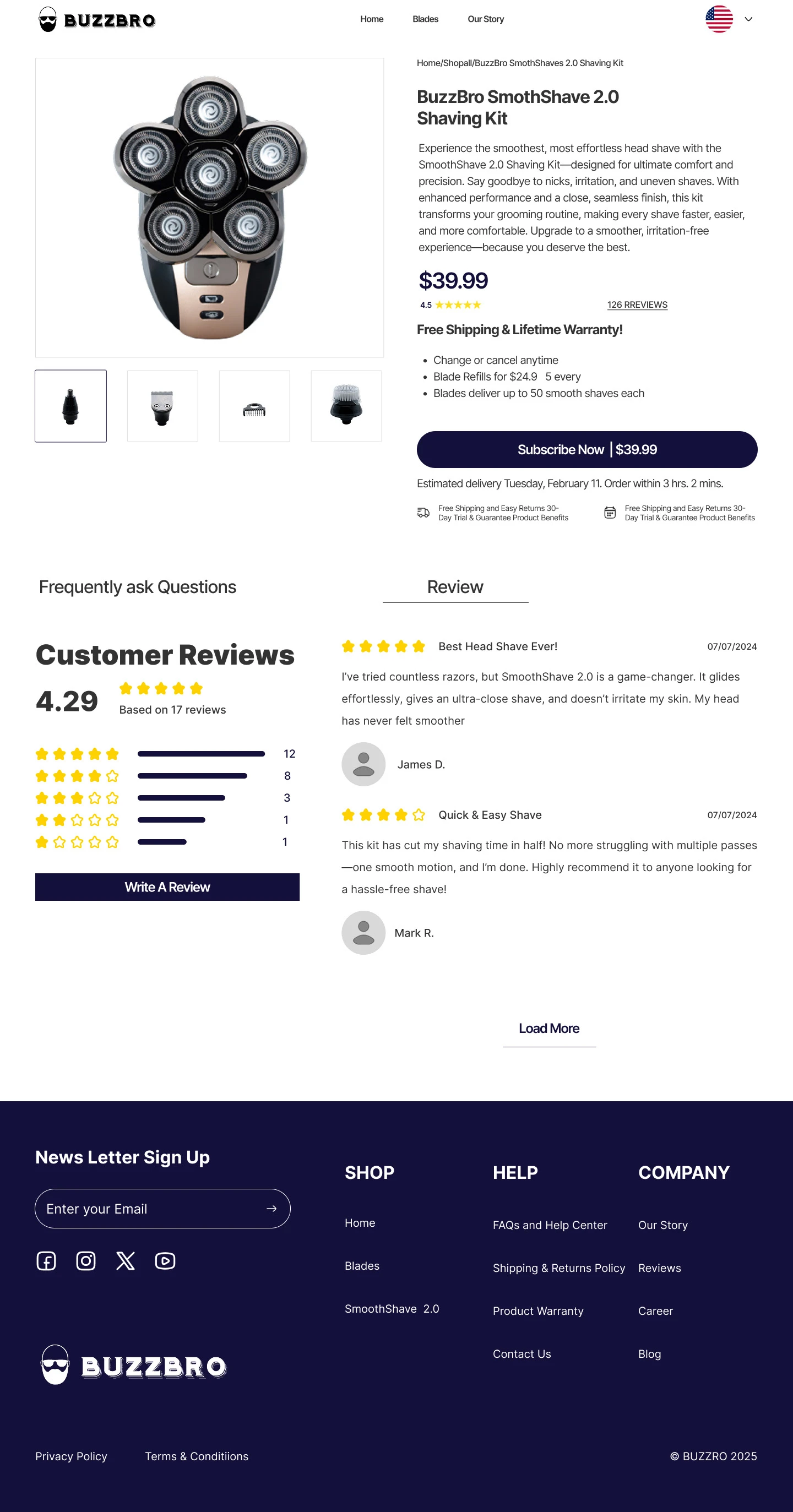 Product Description Page Showing Customer Review