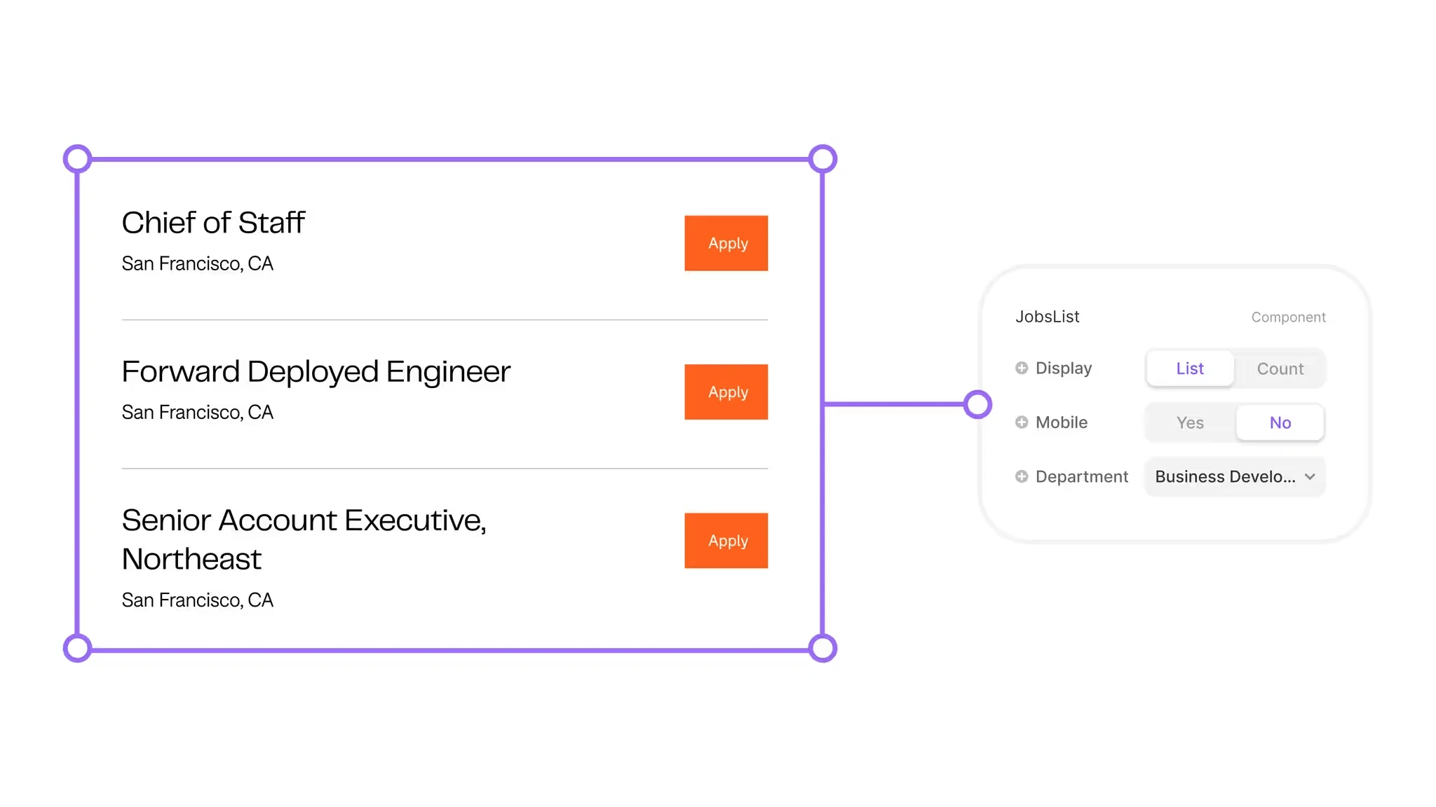 Custom Job List Component in React.JS