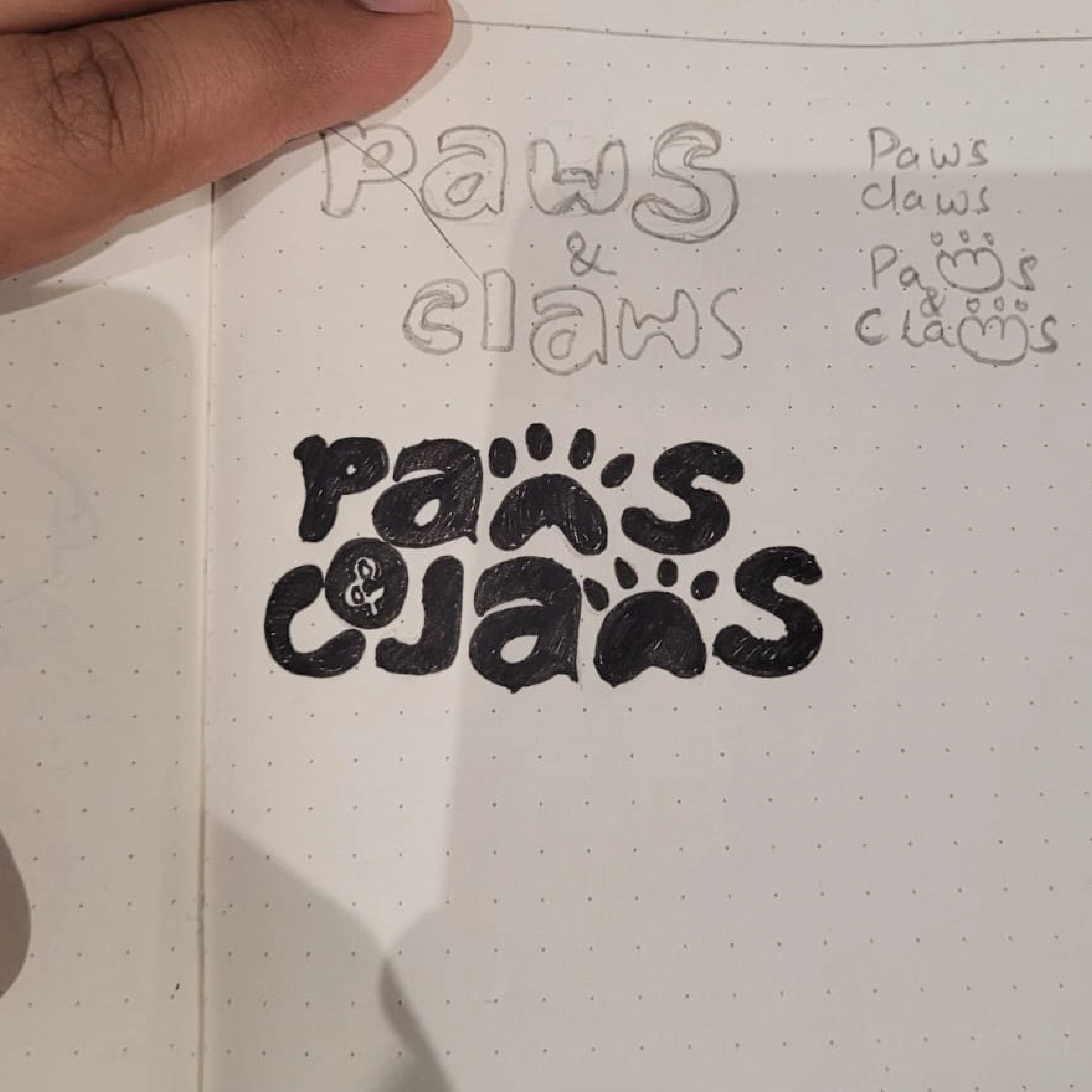 Initial sketch for Paws & Claws