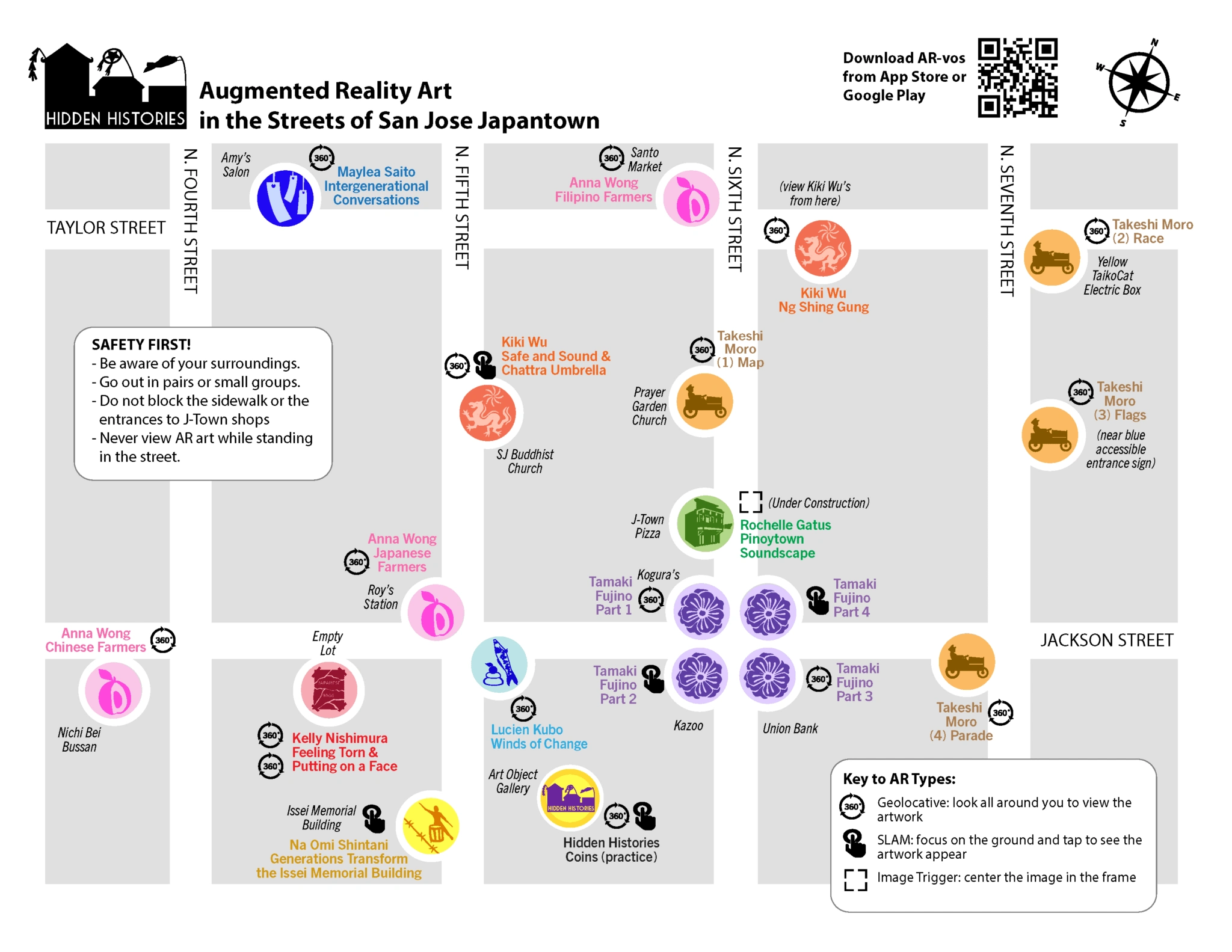 AR artwork map from Hidden History of San Jose Japantown Website